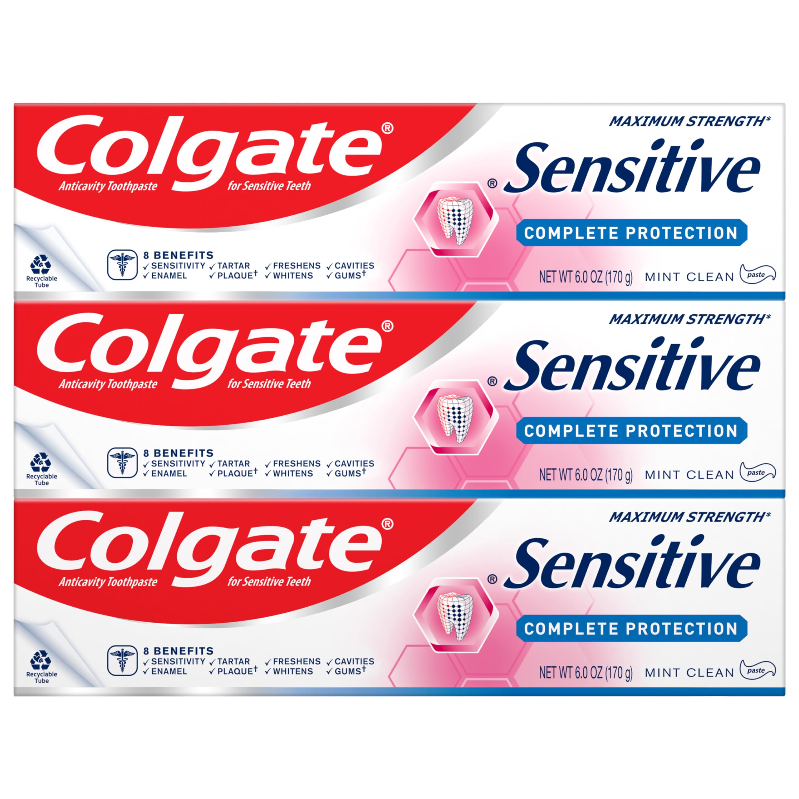 Foto 1 | Pasta de Dientes Colgate Sensitive Complete Protection 180 ml 3 Piezas  - Venta Internacional