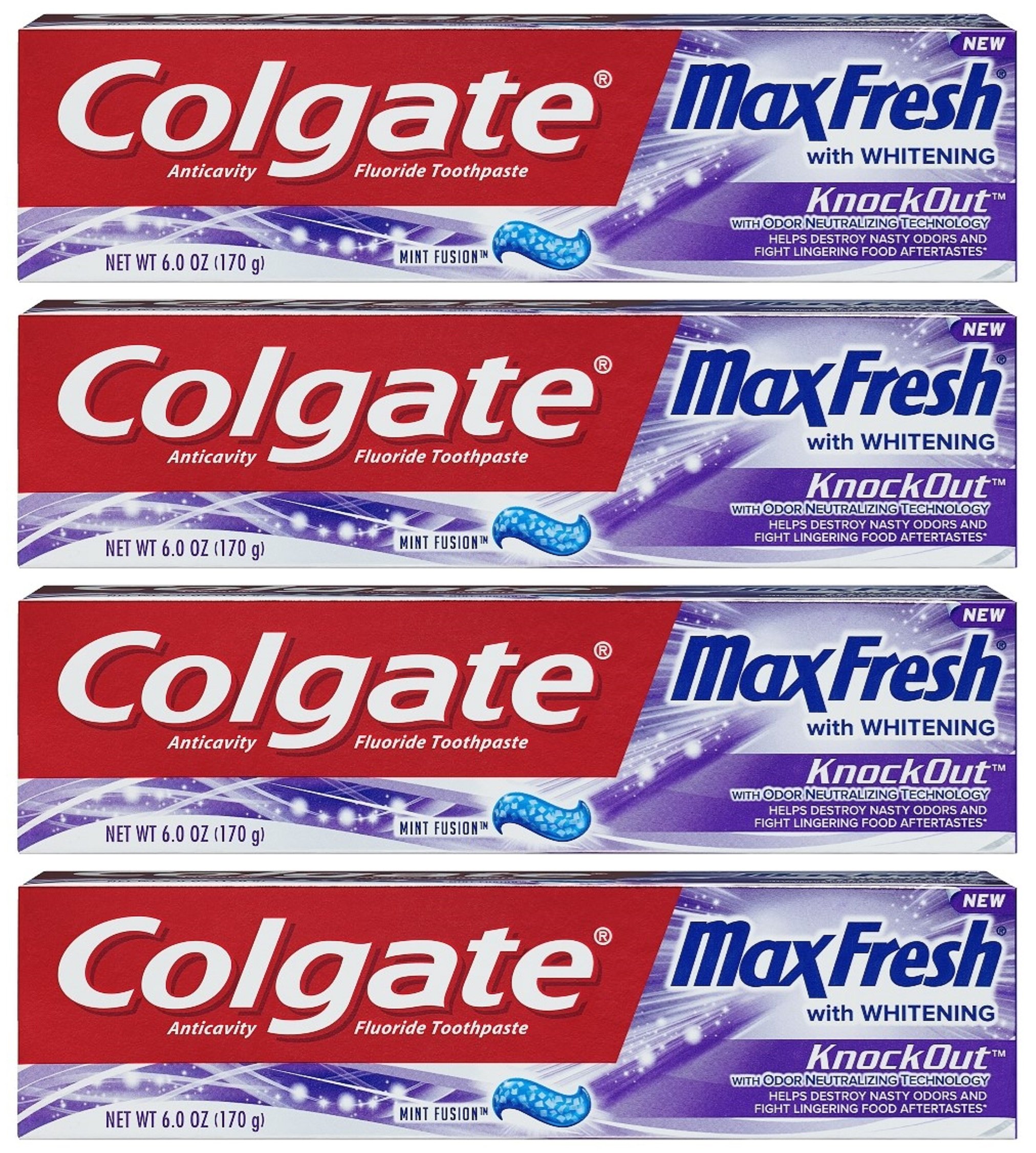 Pasta De Dientes Colgate Max Fresh Knockout 170 G, Paquete De 4 - Venta Internacional.