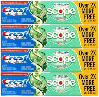 Foto 1 | Pasta De Dientes Crest Whitening Plus Scope Minty Fresh 80 Ml X4 - Venta Internacional.