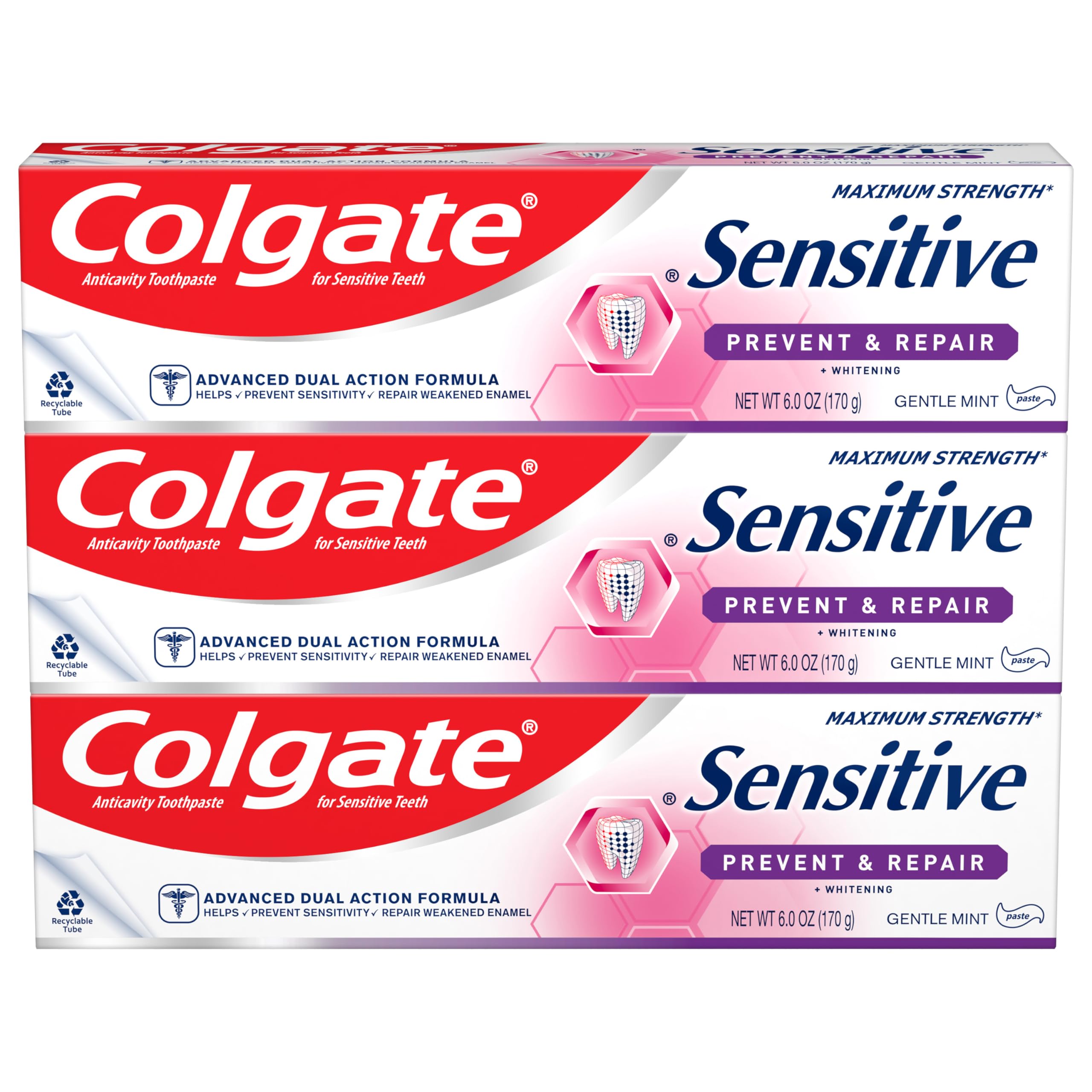 Foto 2 pulgar | Pasta De Dientes Colgate Sensitive Whitening De 6 Onzas, Paquete De 3 - Venta Internacional.