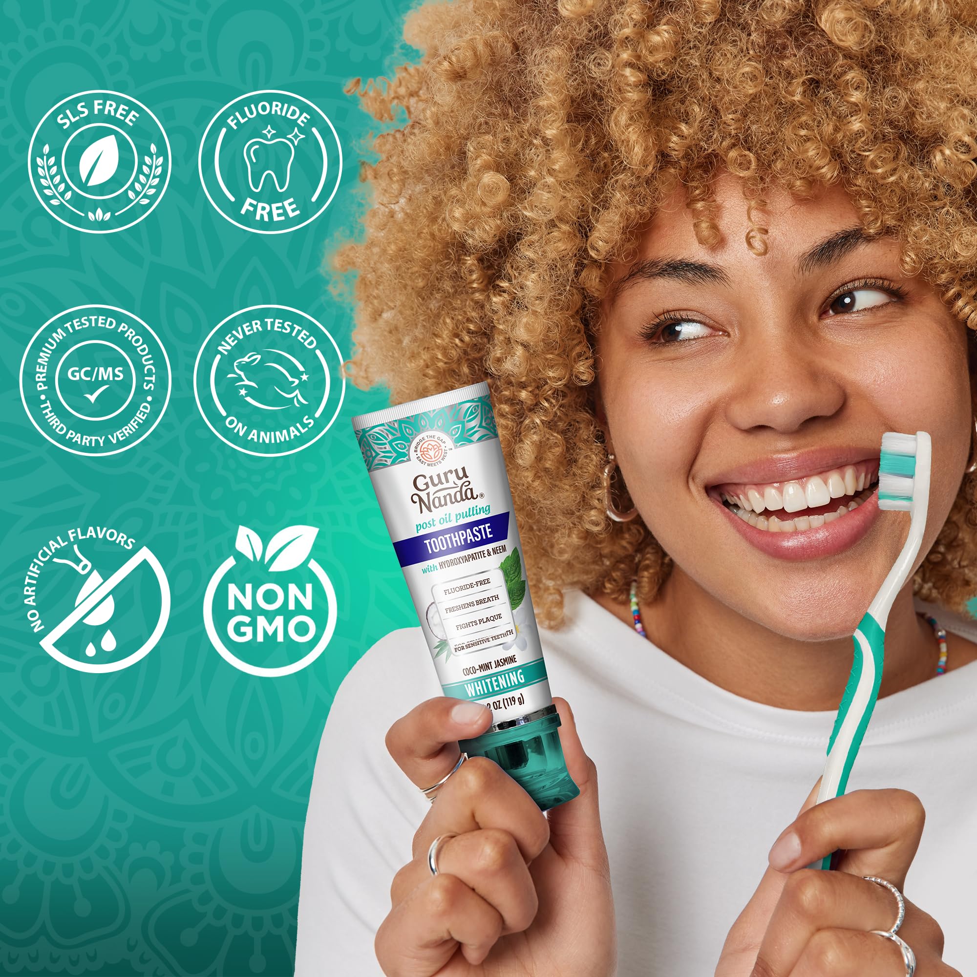 Foto 5 | Pasta De Dientes Gurunanda Con Hidroxiapatita Sin Sls Ni Flúor, Paquete De 4 - Venta Internacional.