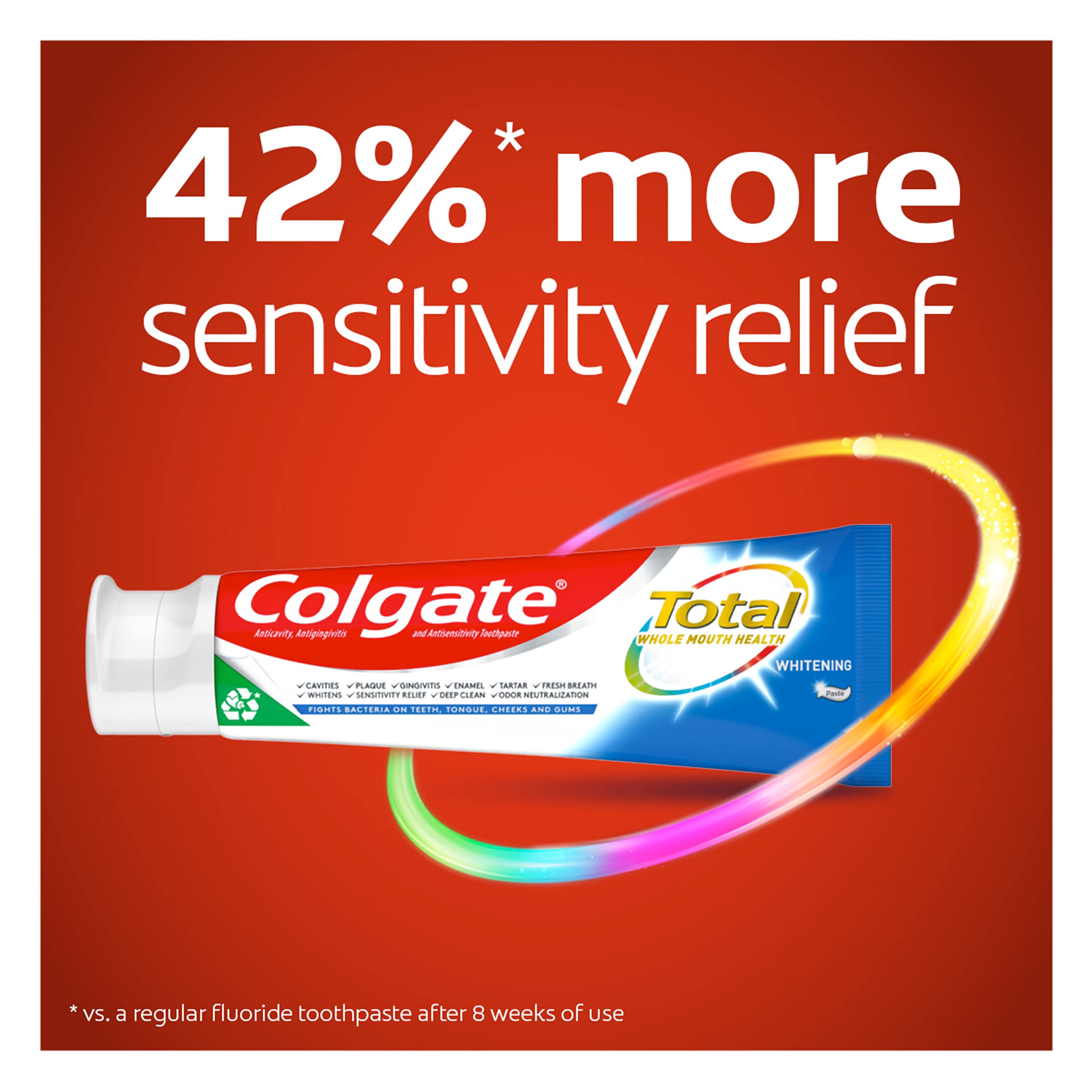 Foto 2 | Pasta De Dientes Colgate Total Whitening Con Fluoruro De Estaño 140 Ml - Venta Internacional.