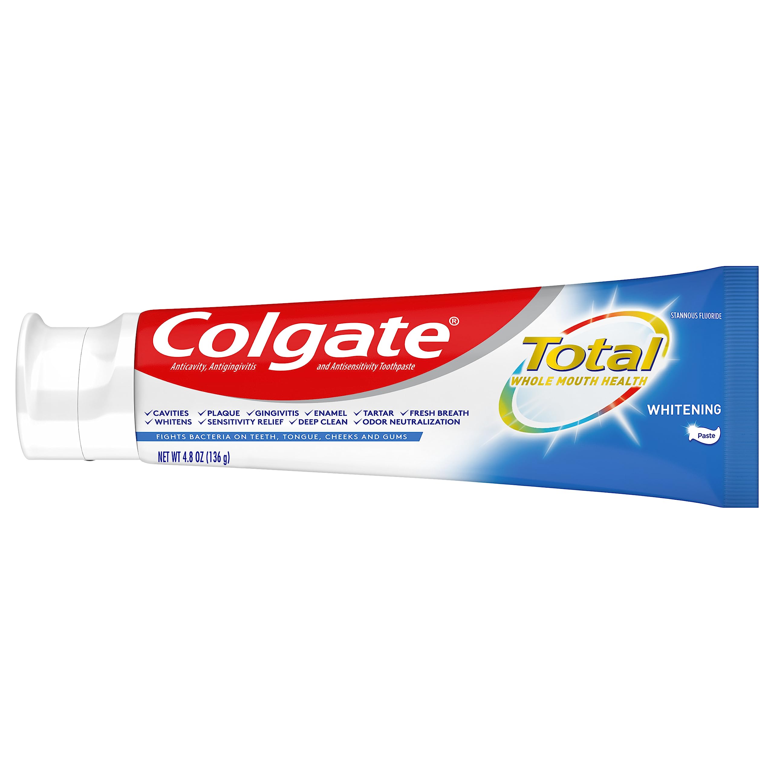 Foto 7 | Pasta De Dientes Colgate Total Whitening Con Fluoruro De Estaño 140 Ml - Venta Internacional.