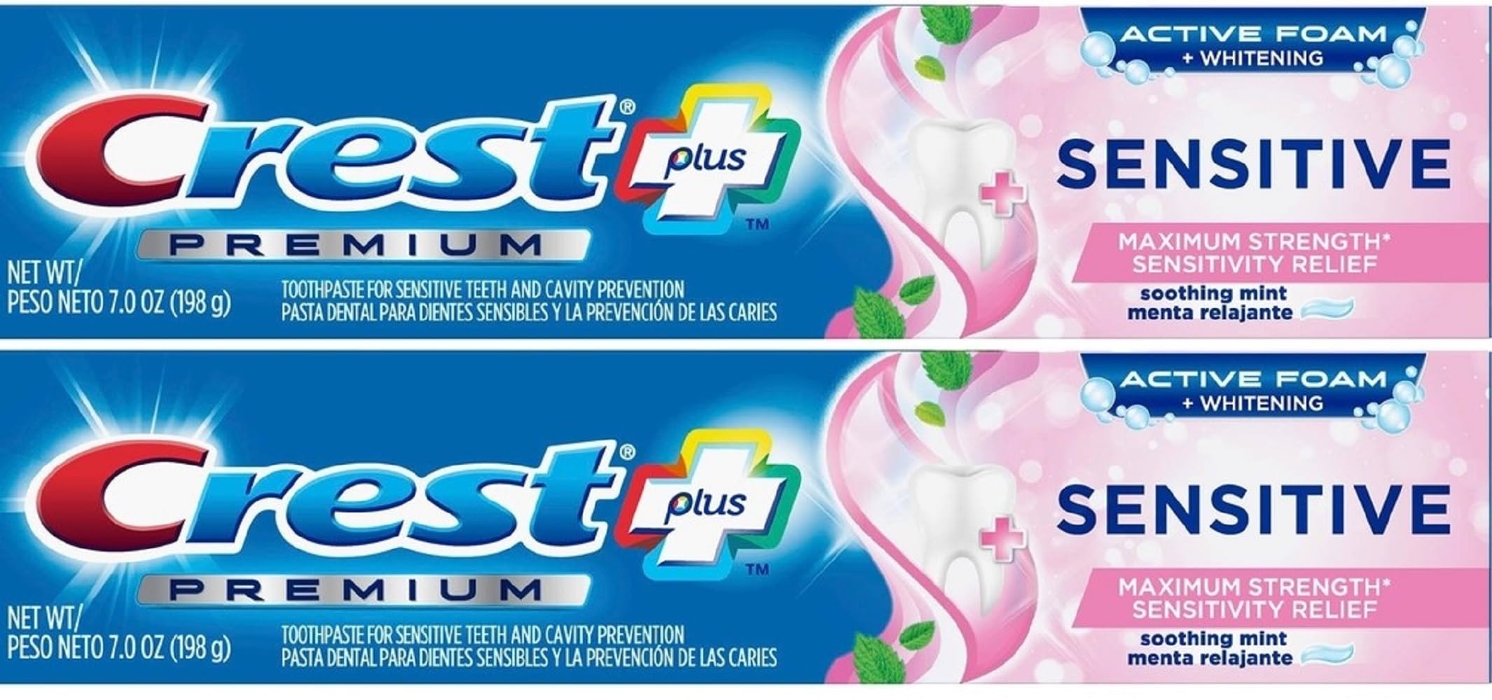 Pasta De Dientes Crest Premium Plus Sensitive Whitening 200 Ml X2 - Venta Internacional.