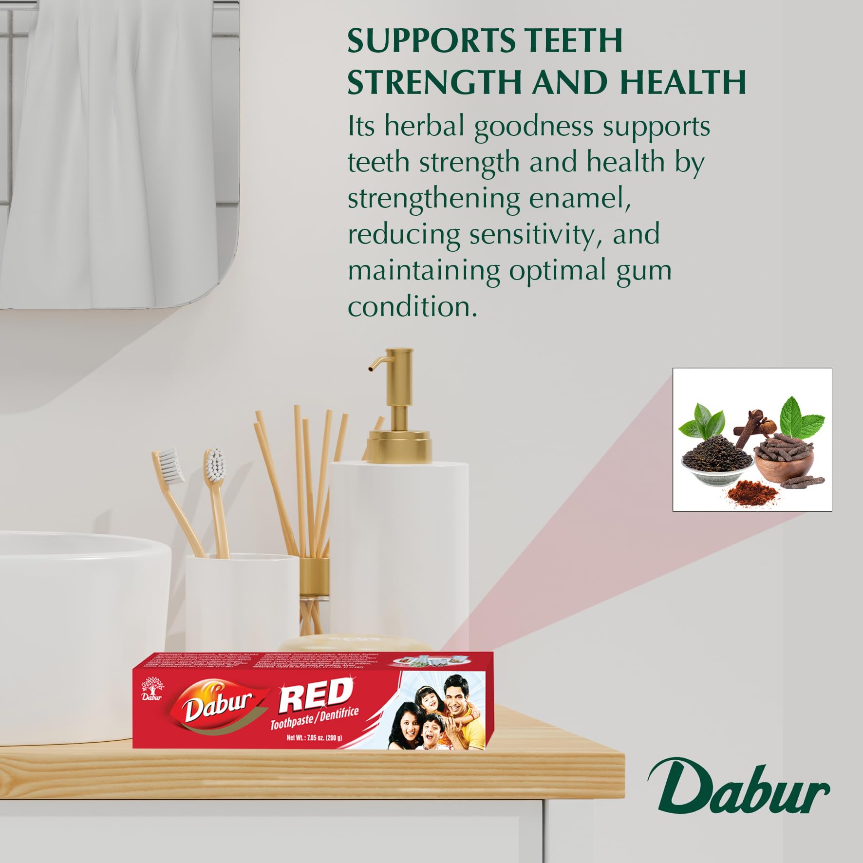 Foto 3 | Pasta de Dientes Dabur Red Aliento Fresco y Encías Saludables 6 Piezas de 200 g C/U - Venta Internacional