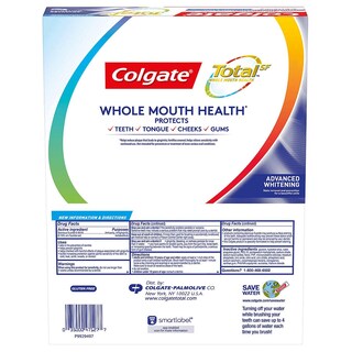 Foto 2 | Pasta de Dientes Colgate Total Sf Advanced Whitening 180 Ml Paquete de 5- Venta Internacional