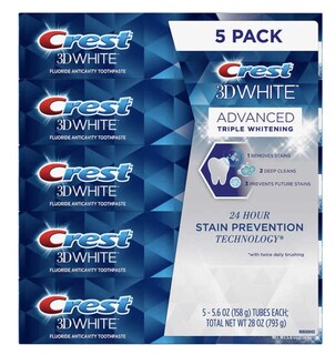 Foto 1 | Crest 3D White Advance Whitening 165 ml 5 Piezas - Venta Internacional