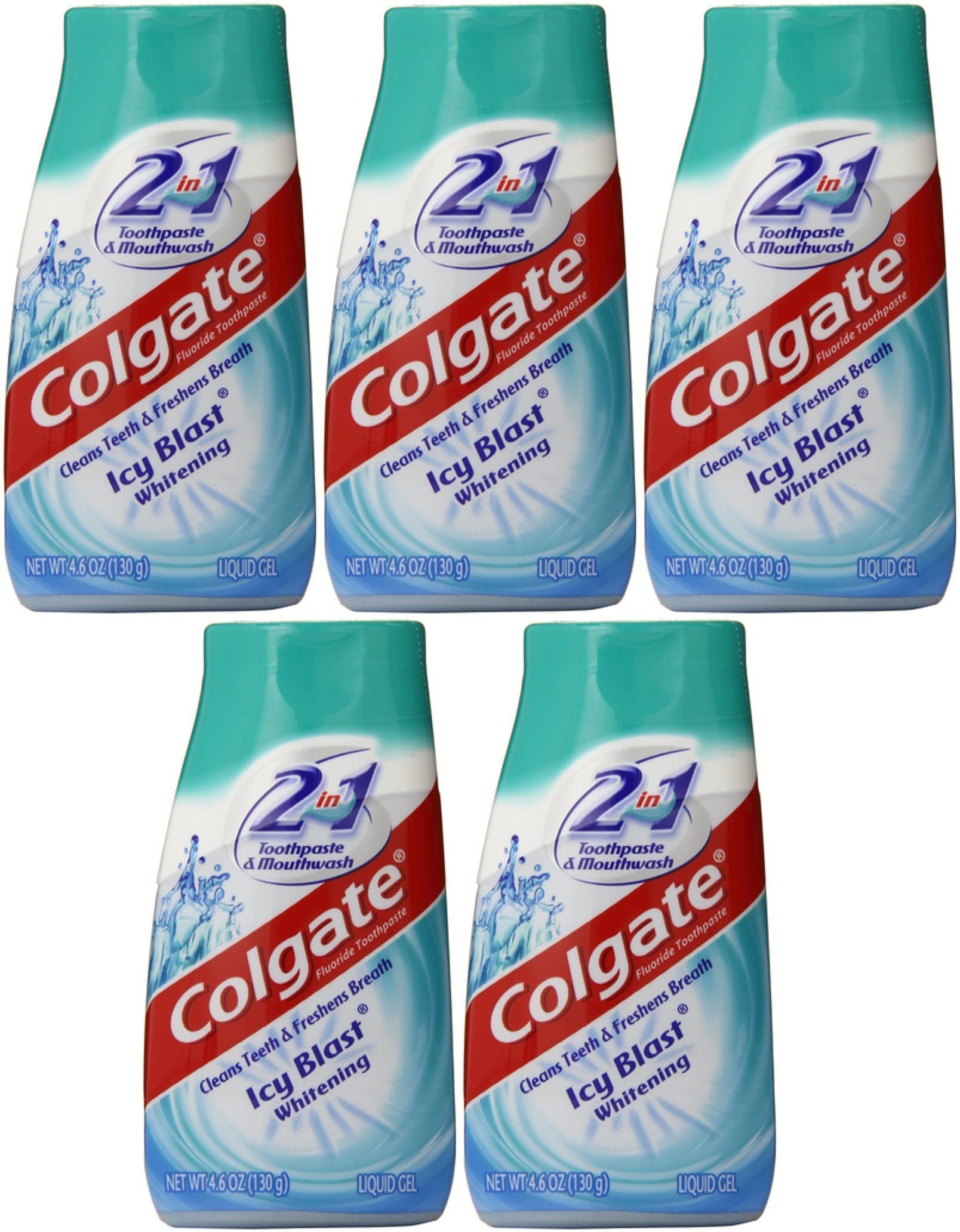 Pasta de Dientes Colgate 2 en 1 Whitening Icy Blast Paquete de 5 - Venta Internacional