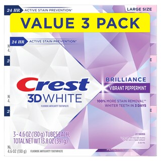 Foto 2 | Pasta de Dientes Crest 3d White Brilliance Vibrant Peppermint 130 g X3 - Venta Internacional