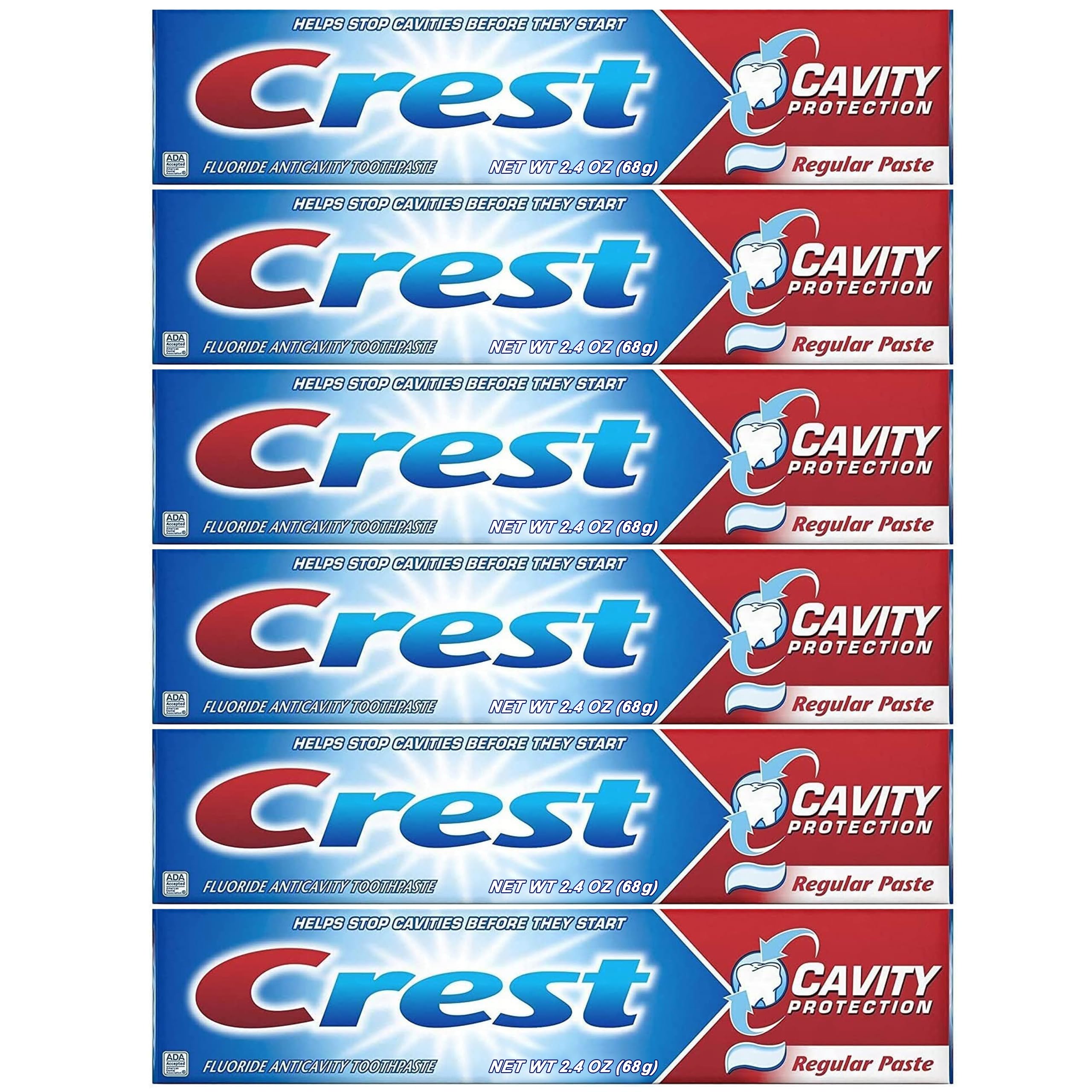 Foto 2 pulgar | Pasta de Dientes Crest Fluorine Anticaries 70 ml 6 Piezas - Venta Internacional