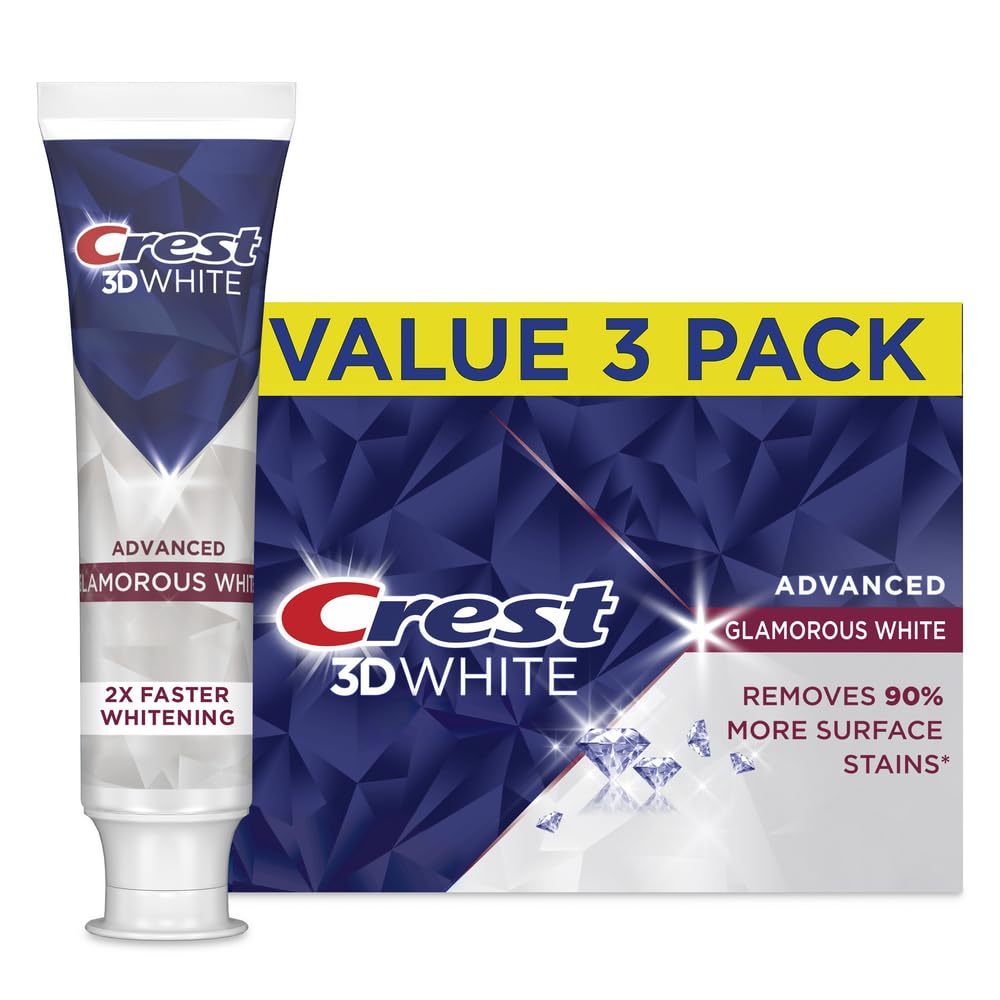 Pasta de Dientes Crest 3d White Advanced Glamorous White 100 Ml X 3 - Venta Internacional