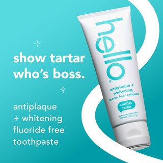 Foto 2 | Pasta de Dientes Hello Antiplaca Blanqueadora sin Flúor 3 Piezas de 140 ml C/U - Venta Internacional