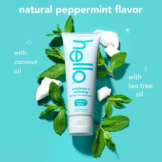 Foto 4 | Pasta de Dientes Hello Antiplaca Blanqueadora sin Flúor 3 Piezas de 140 ml C/U - Venta Internacional