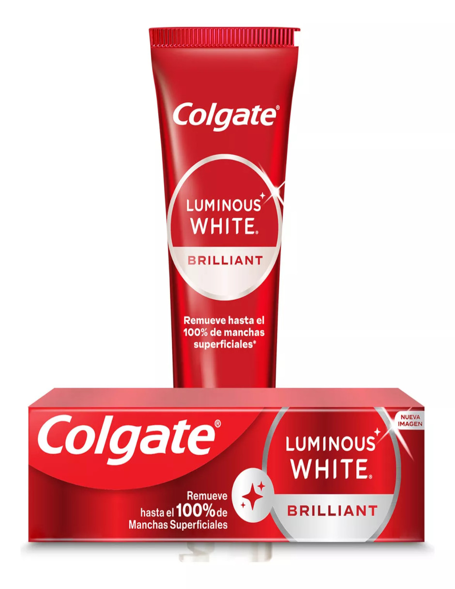 Foto 3 pulgar | Pasta Dental Colgate Luminous White Brillant 2 Piezas + Termo de Agua Güish