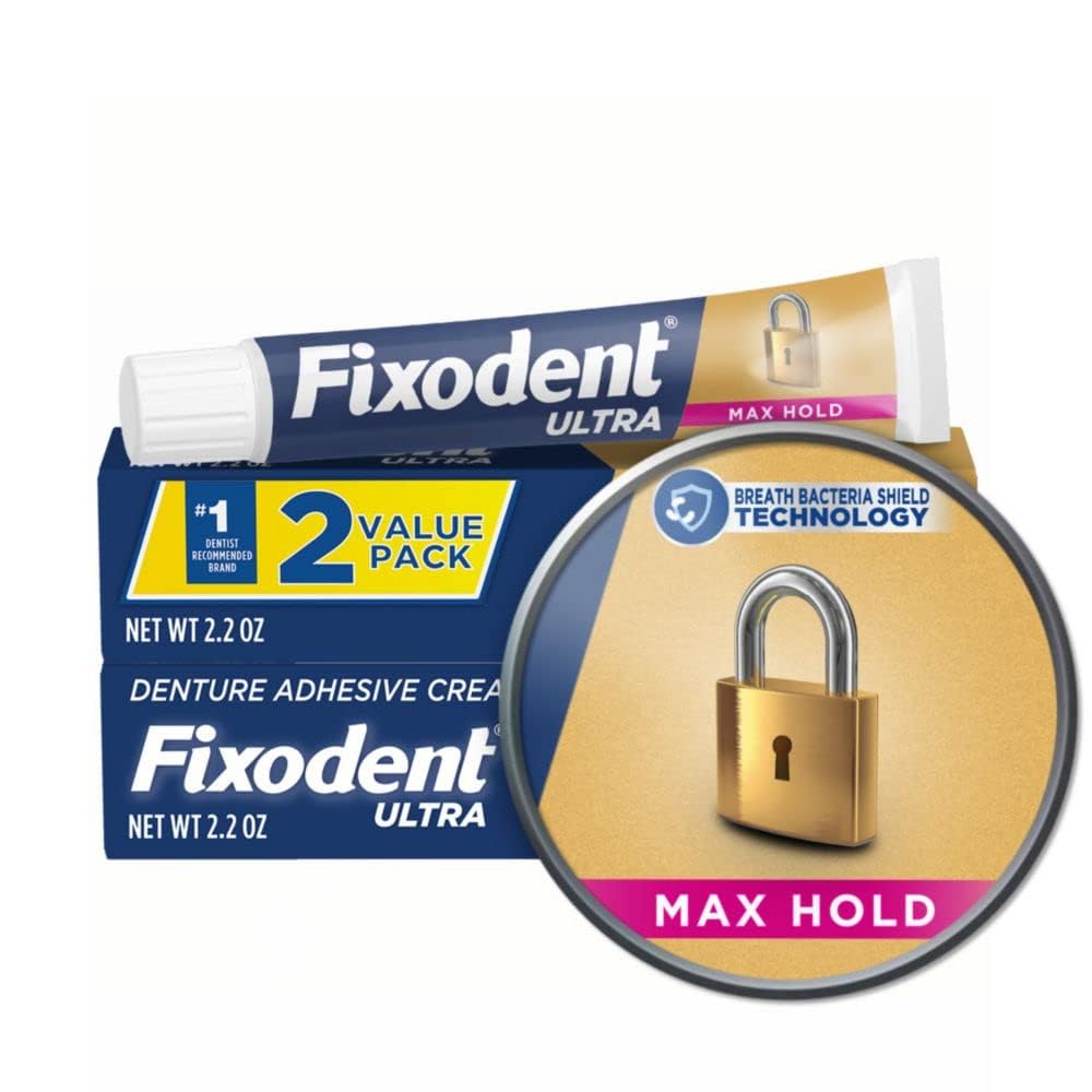 Adhesivo para Dentaduras Fixodent Ultra Max Hold 65 Ml 2 Piezas - Venta Internacional
