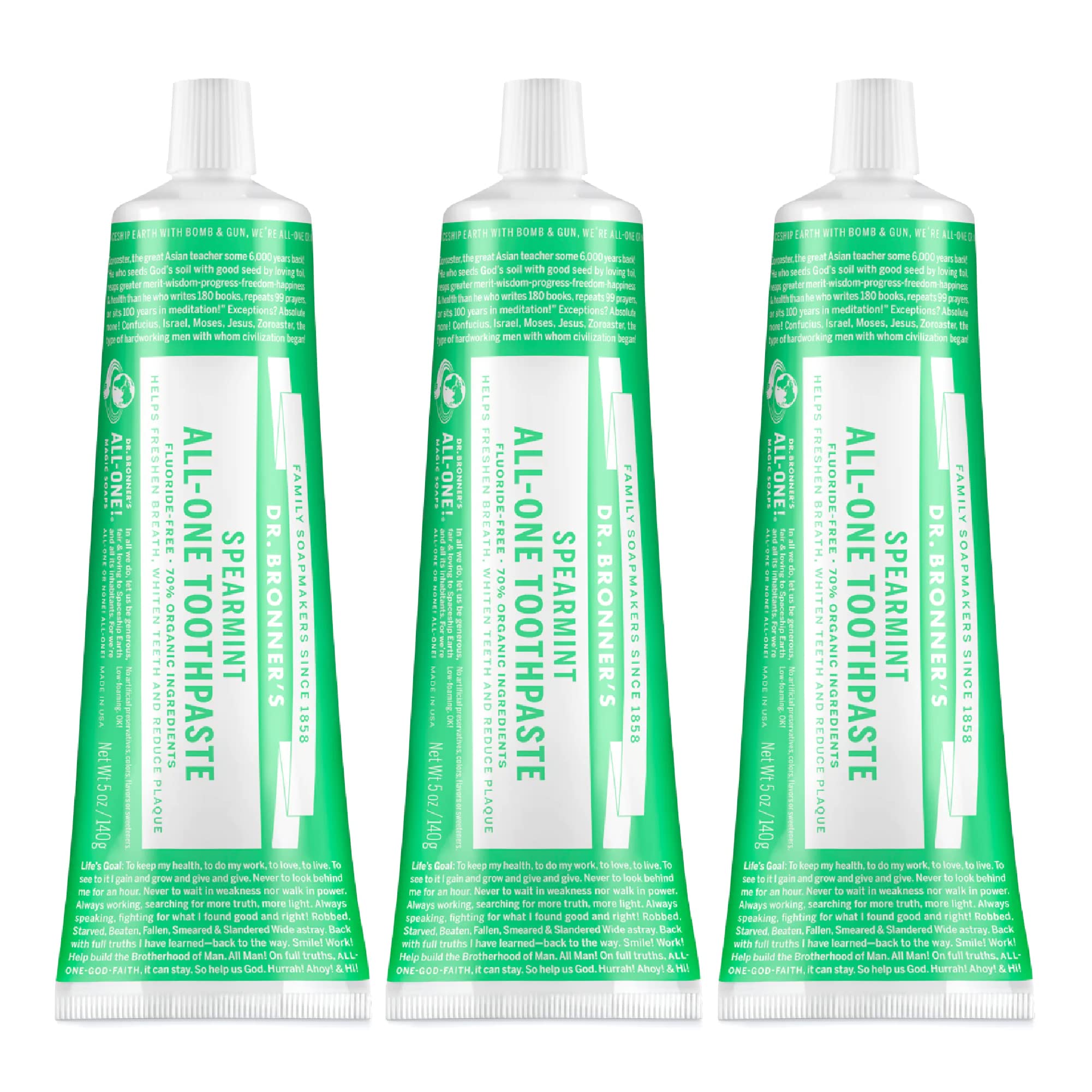 Foto 2 pulgar | Pasta de Dientes Dr. Bronner's All-one Spearmint 150 ml 3 Piezas  - Venta Internacional