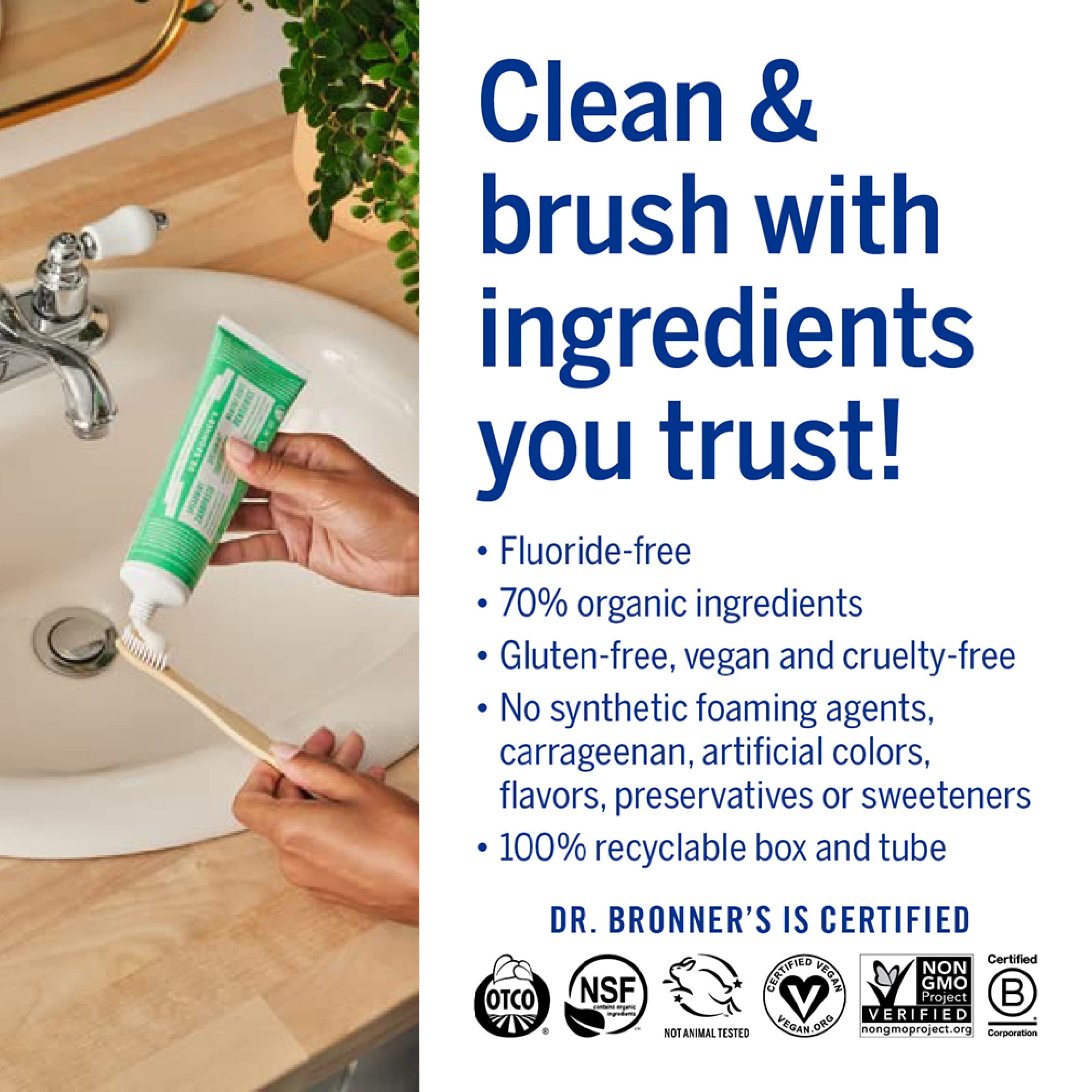 Foto 6 pulgar | Pasta de Dientes Dr. Bronner's All-one Spearmint 150 ml 3 Piezas  - Venta Internacional