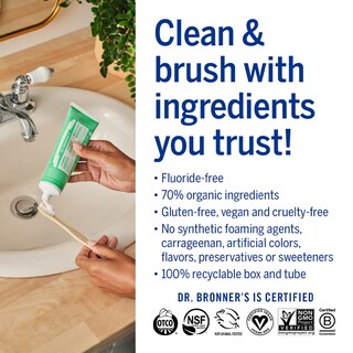 Foto 5 | Pasta de Dientes Dr. Bronner's All-one Spearmint 150 ml 3 Piezas - Venta Internacional