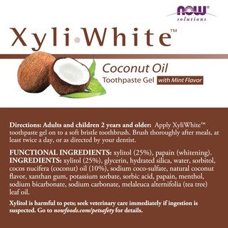 Foto 2 | Pasta De Dientes Now Foods Solutions Xyliwhite Gel Coconut 189ml - Venta Internacional.