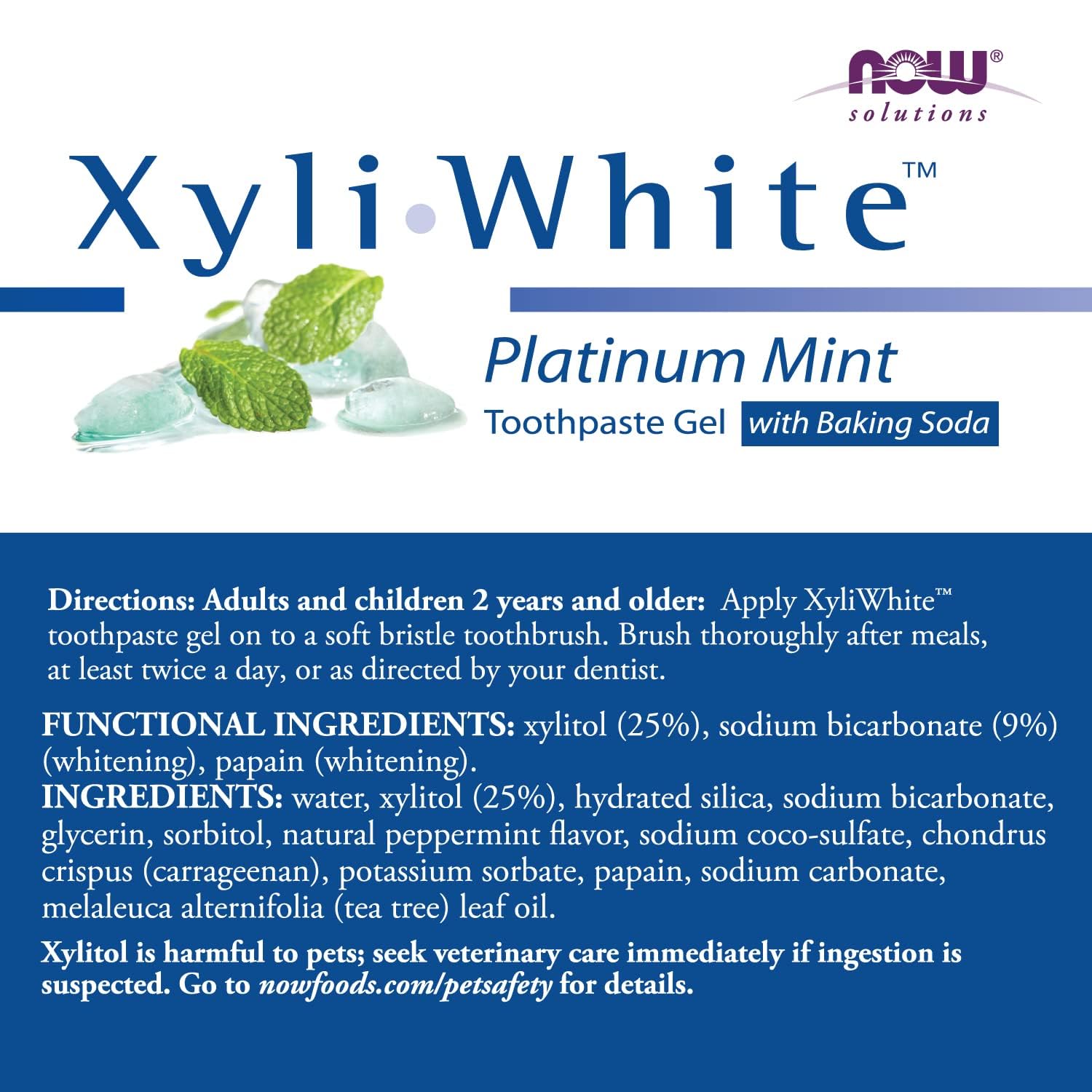 Foto 3 pulgar | Pasta De Dientes En Gel Now Foods Solutions Xyliwhite Platinum Mint 180 Ml - Venta Internacional.