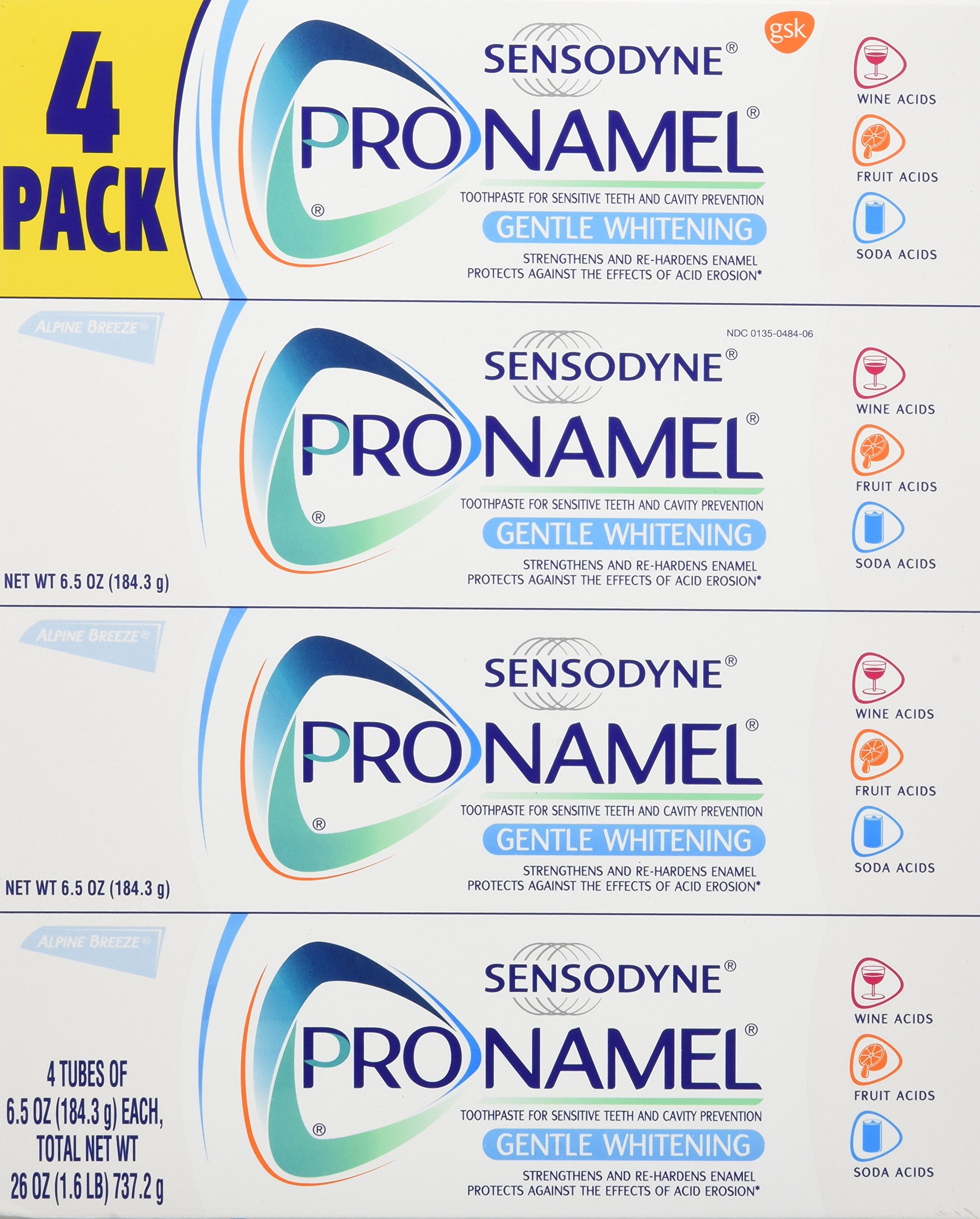 Foto 1 | Pasta de Dientes Sensodyne Pronamel Gentle Whitening 190 Ml Paquete de 4 - Venta Internacional