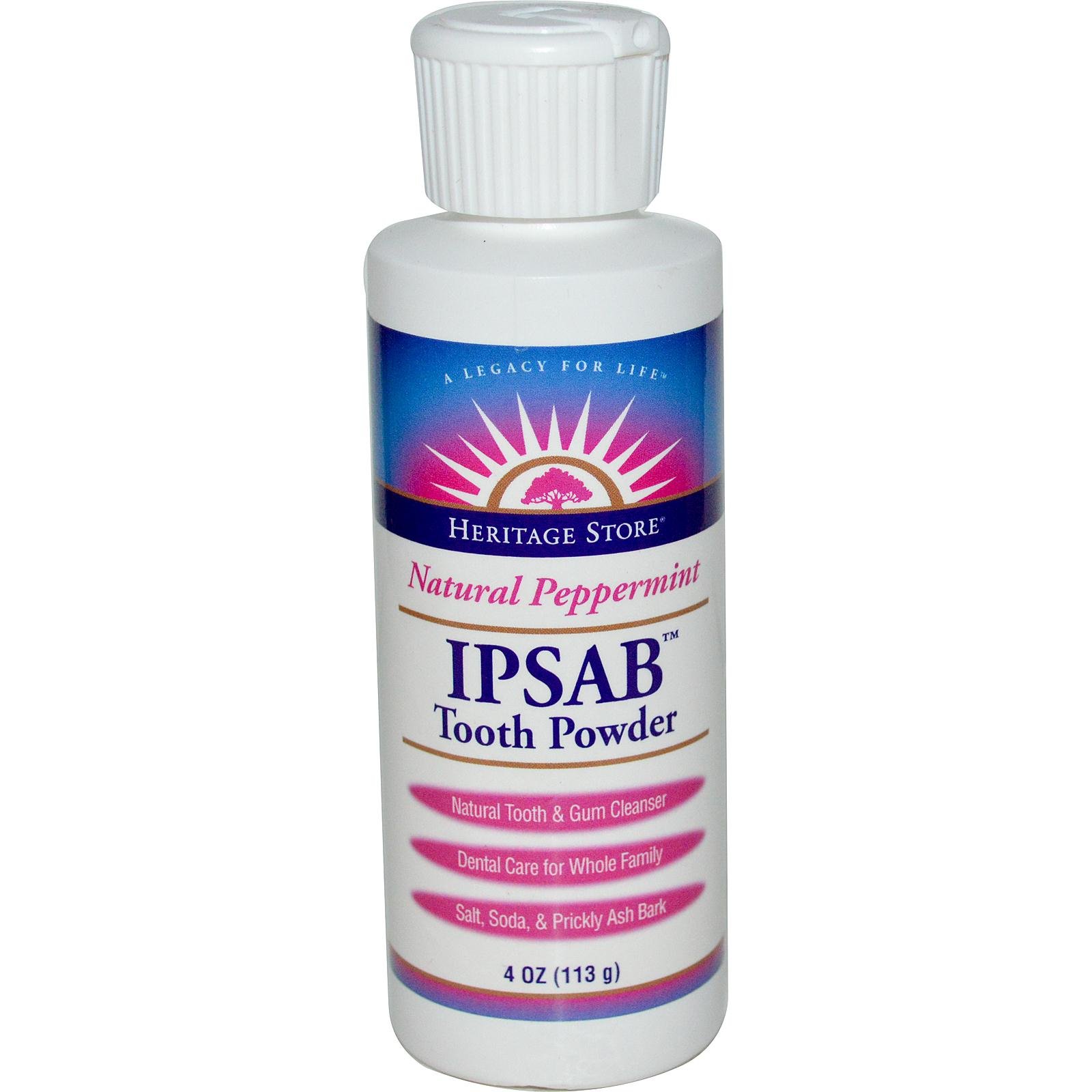 Polvo De Dientes Heritage Store Ipsab Peppermint 113 G - Venta Internacional.
