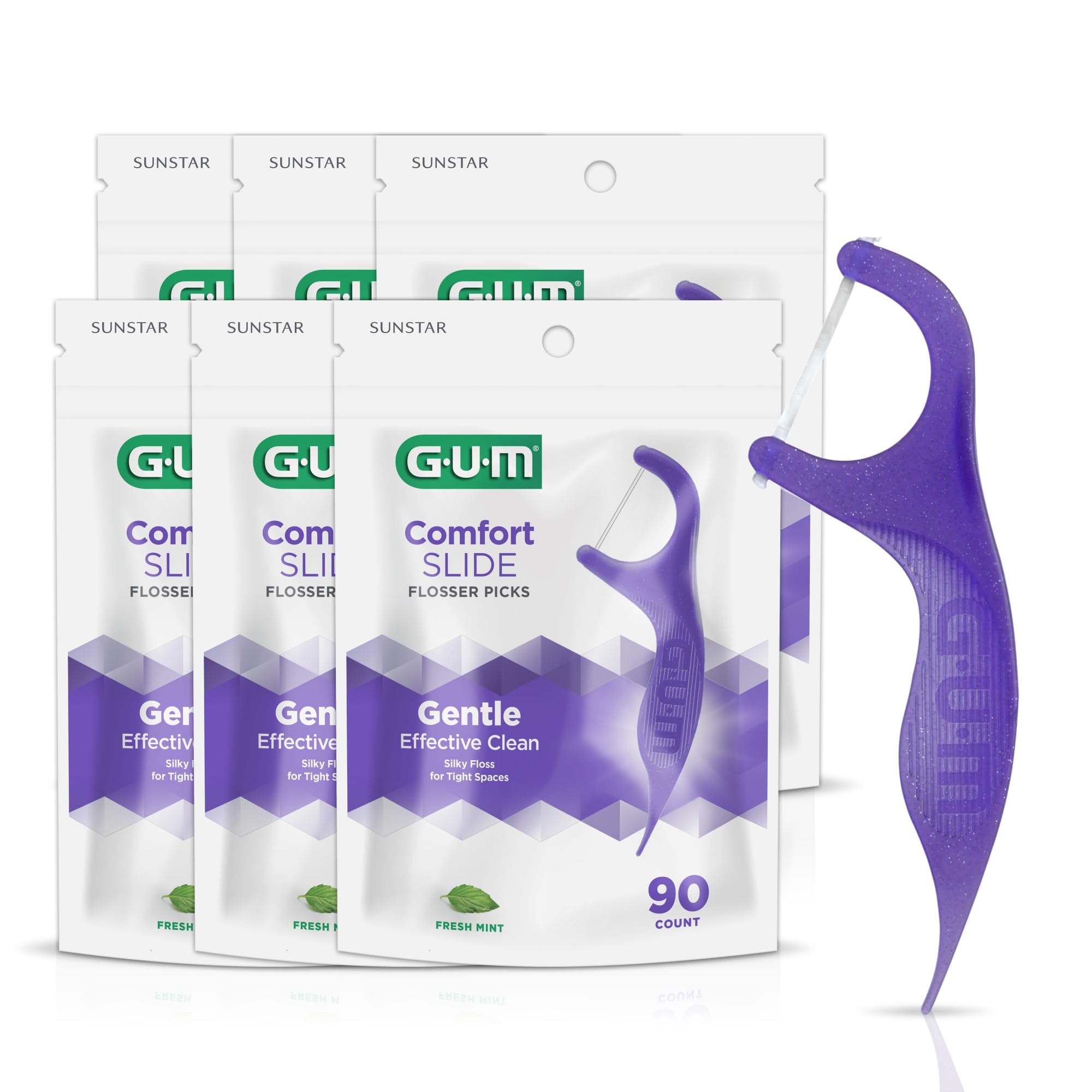 Floss Picks Gum Comfort Slide, Hilo Dental Extra Fuerte, 90 Unidades - Venta Internacional. $872