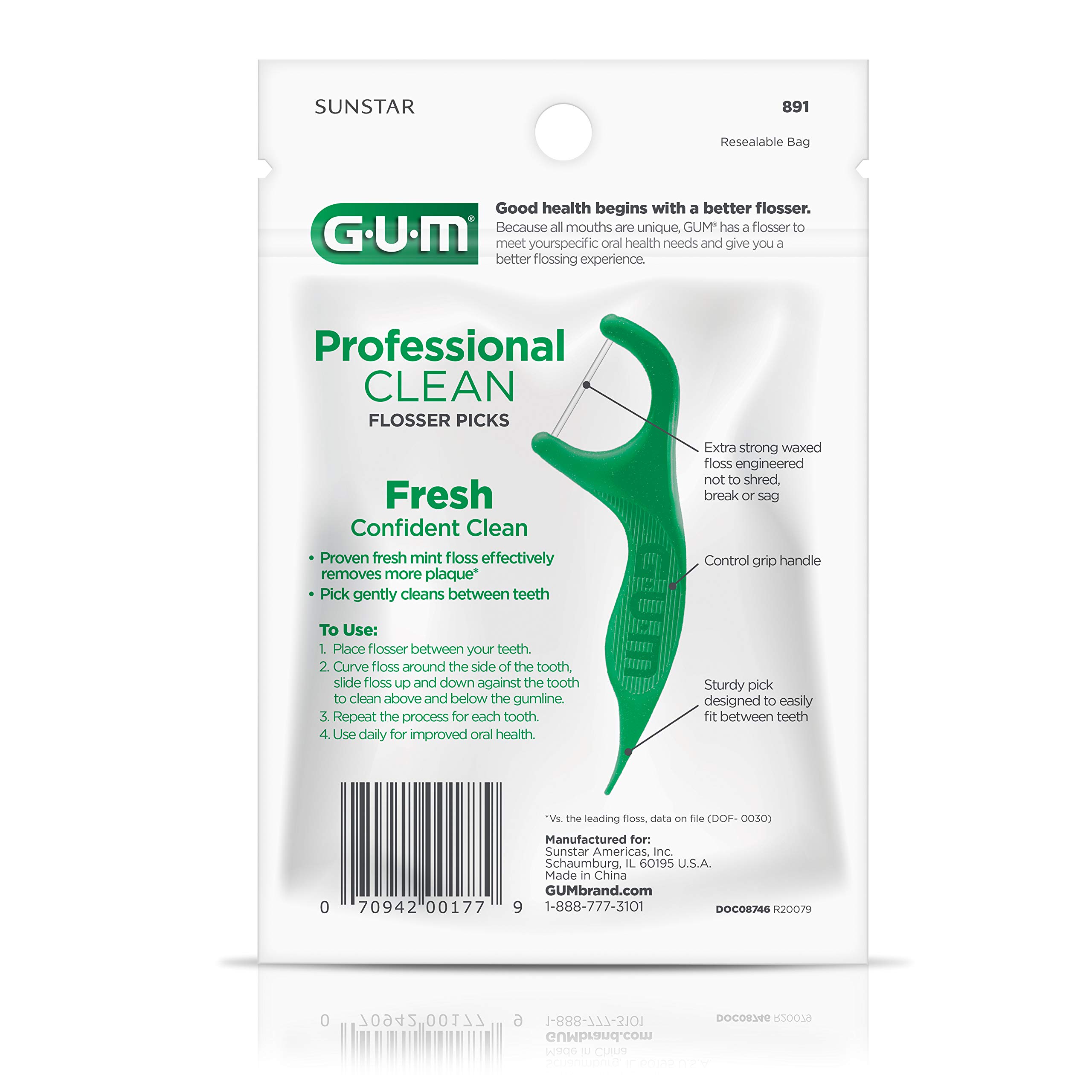 Foto 3 | Palillos de Hilo Dental GUM 3 Paquetes