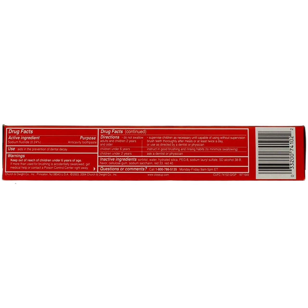Foto 6 | Pasta De Dientes Close-up En Gel Rojo Canela Con Flúor 177 Ml (paquete De 2) - Venta Internacional.