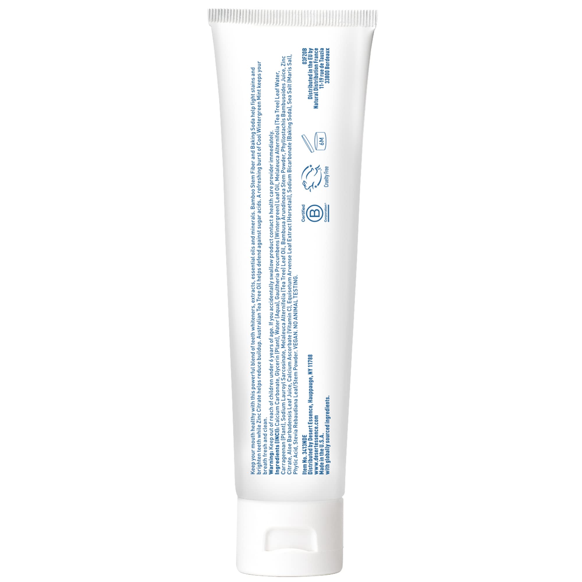 Foto 4 pulgar | Pasta De Dientes Desert Essence, Aceite De Árbol De Té, Blanqueadora, 185 Ml - Venta Internacional.