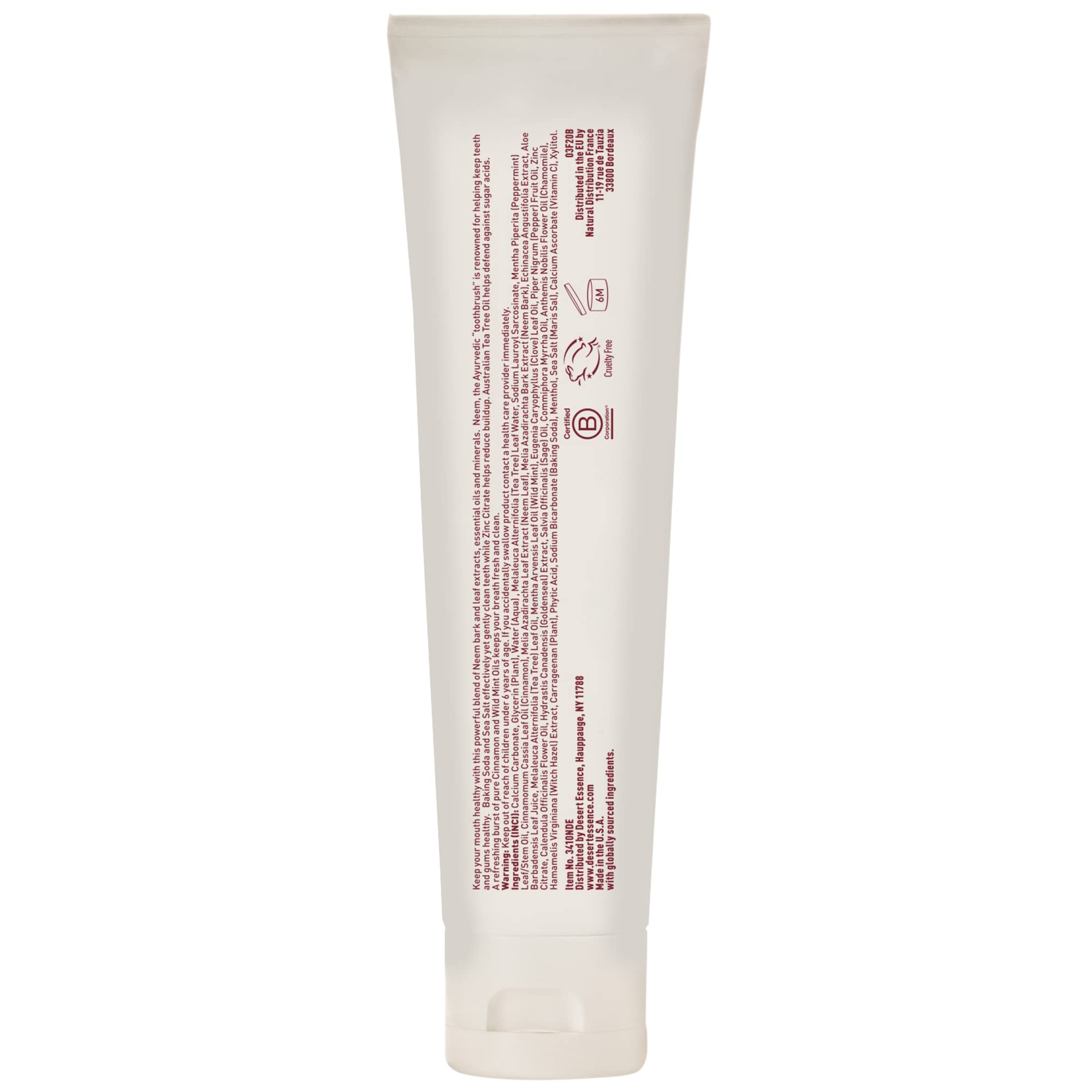Foto 5 | Pasta De Dientes Desert Essence Natural Con Aceite De Árbol De Té Y Neem 185 Ml - Venta Internacional.