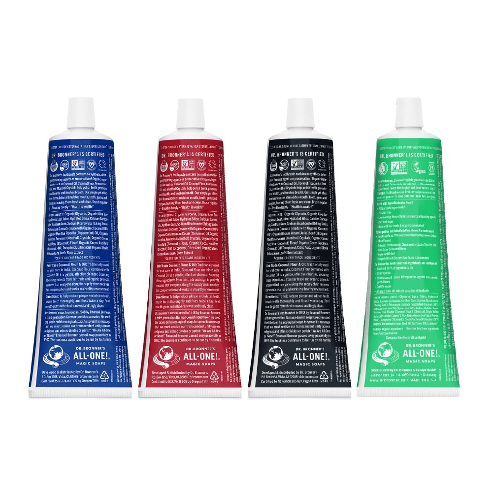 Foto 2 | Pasta De Dientes Dr. Bronner's All-one 70% Orgánica, 140 Ml, Paquete De 4 - Venta Internacional.