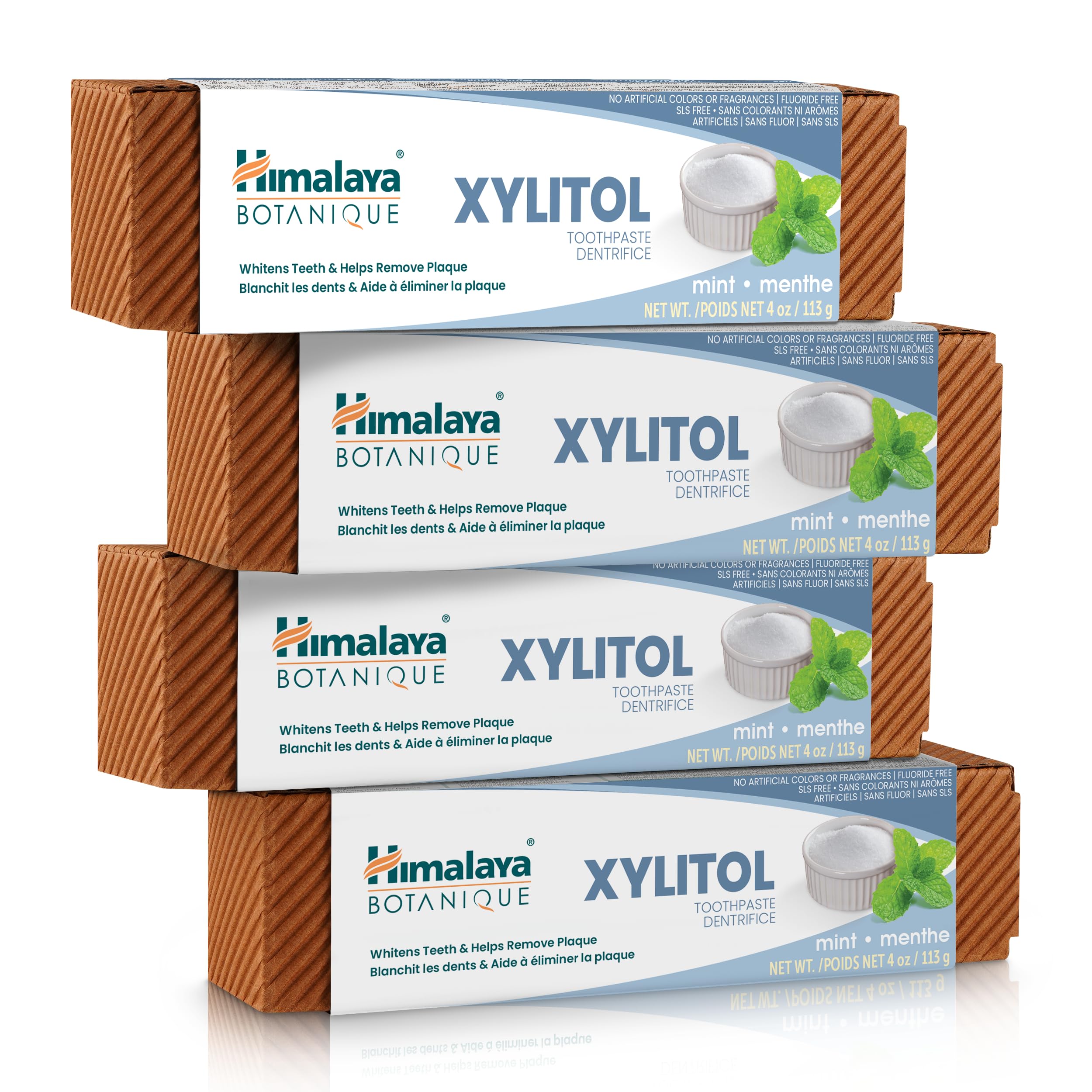 Pasta De Dientes Himalaya Botanique, Blanqueadora, Antiplaca, 120 Ml, Paquete De 4 - Venta Internacional.