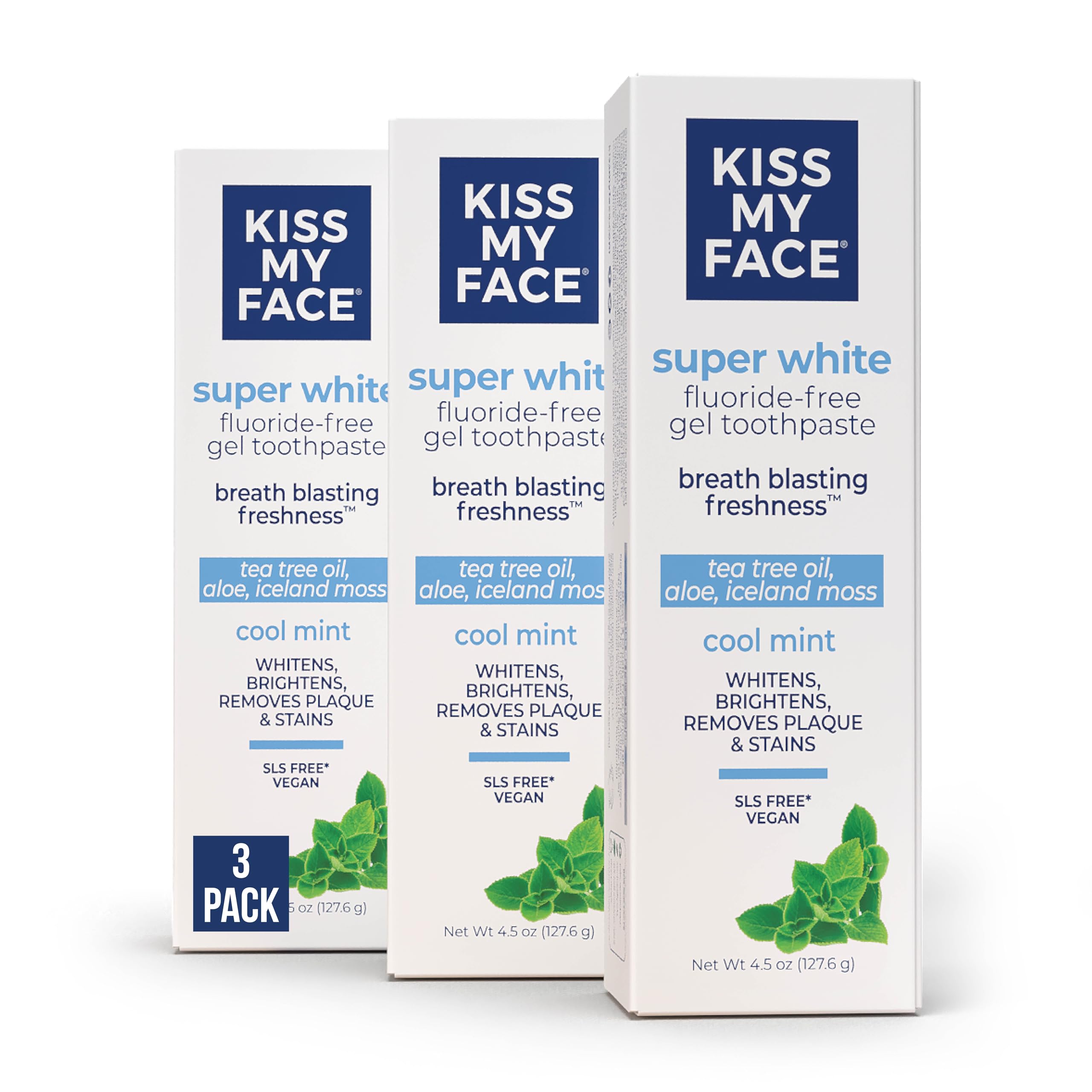 Foto 2 pulgar | Pasta De Dientes Kiss My Face Super White Gel Cool Mint, 133 Ml, Paquete De 3 - Venta Internacional.