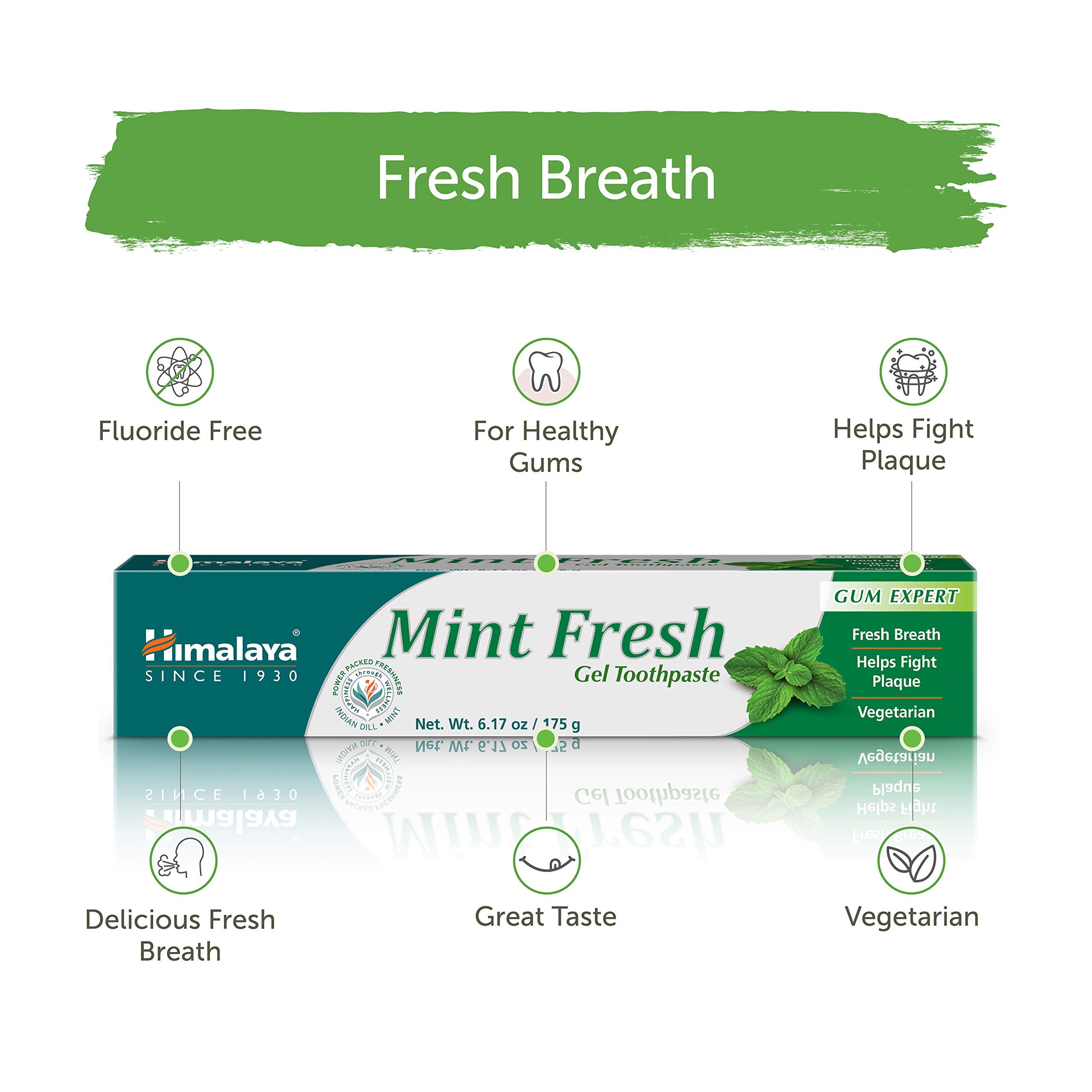 Foto 6 pulgar | Pasta De Dientes Himalaya Mint Fresh Gel Sin Flúor, 180 Ml, Paquete De 2 - Venta Internacional.