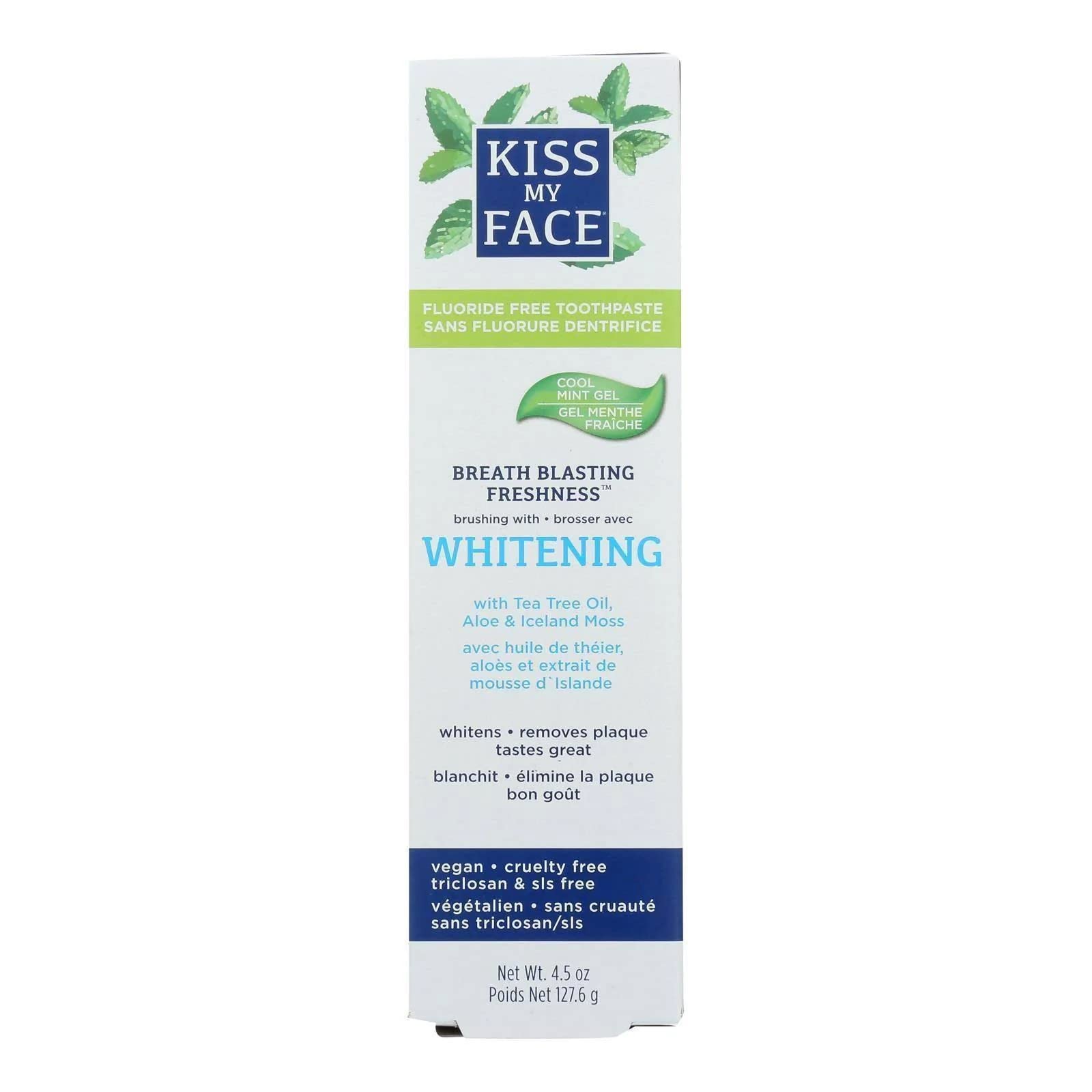 Pasta De Dientes Kiss My Face Super White Cool Mint Gel 130 Ml - Venta Internacional.