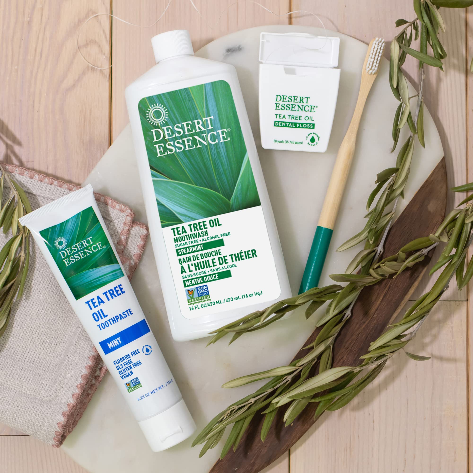 Foto 7 | Pasta De Dientes Desert Essence Con Aceite De Árbol De Té Y Menta 550 Ml X 3 - Venta Internacional.
