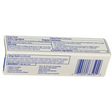 Foto 8 pulgar | Pasta De Dientes Crest Complete Whitening + Scope Minty Fresh 25 Ml X12 - Venta Internacional.