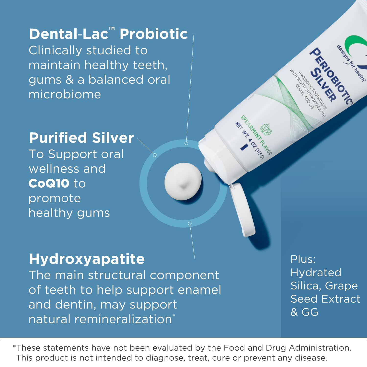 Foto 5 pulgar | Pasta De Dientes Designs For Health Periobiotic Silver, 120 Ml, Paquete De 3 - Venta Internacional.