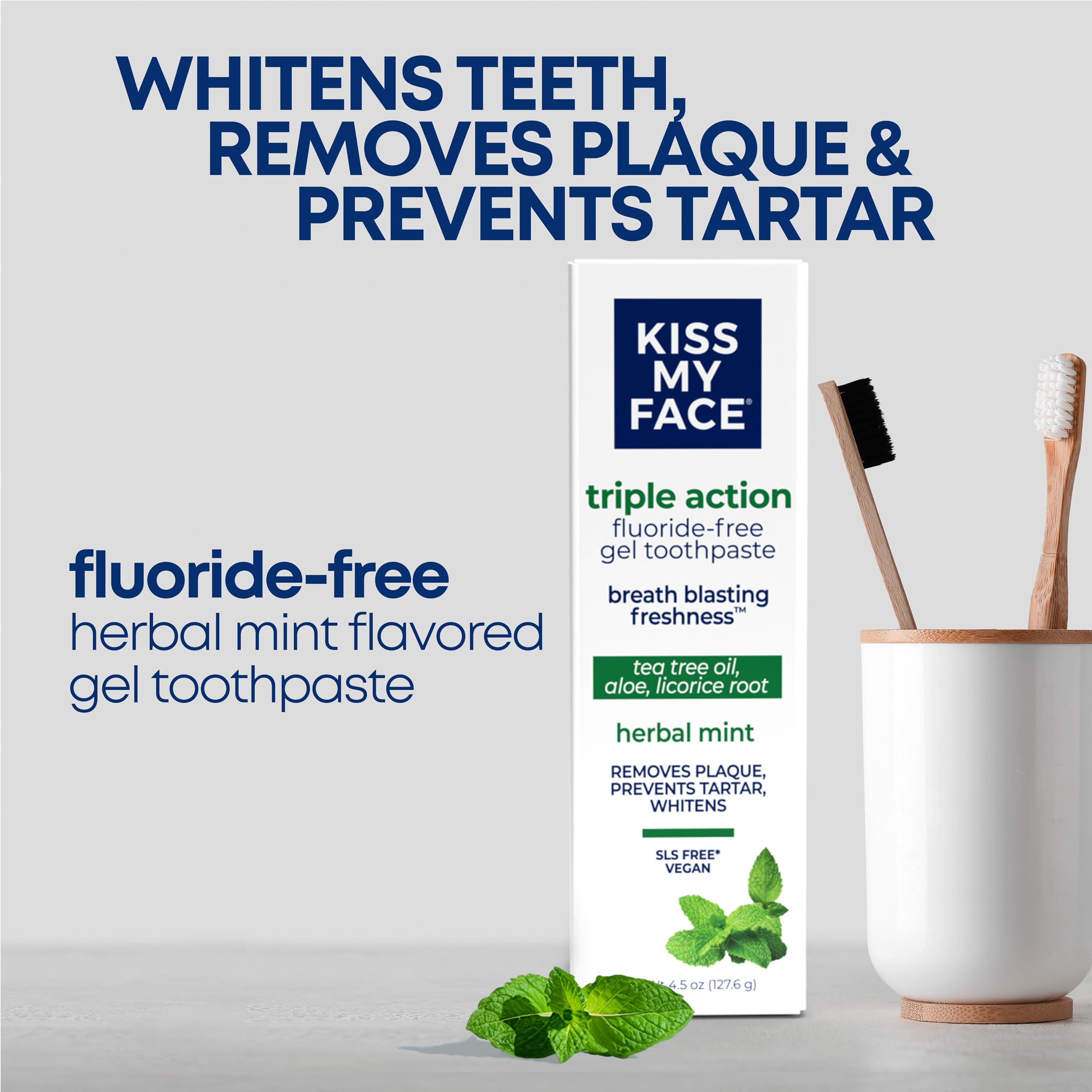 Foto 4 | Pasta De Dientes Kiss My Face Triple Action Herbal Mint 133 Ml X6 - Venta Internacional.