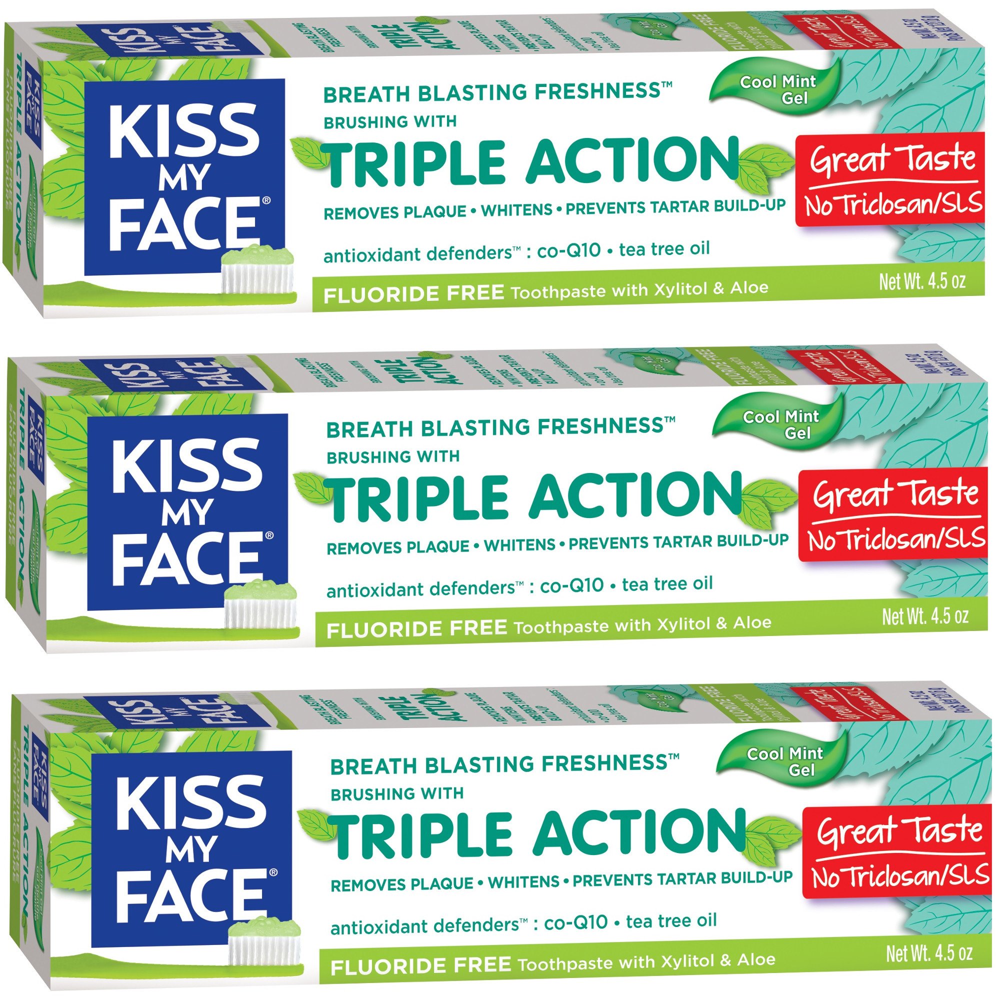 Foto 2 pulgar | Pasta De Dientes Kiss My Face Triple Action Gel 133 Ml (paquete De 3) - Venta Internacional.