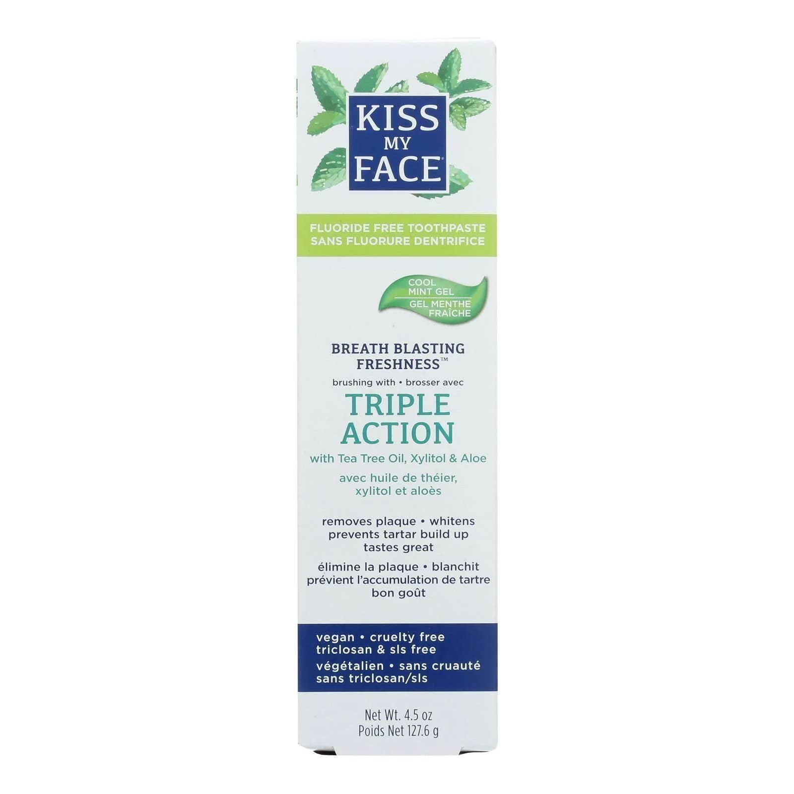 Pasta De Dientes Kiss My Face Triple Action Herbal Mint Gel 130ml - Venta Internacional.