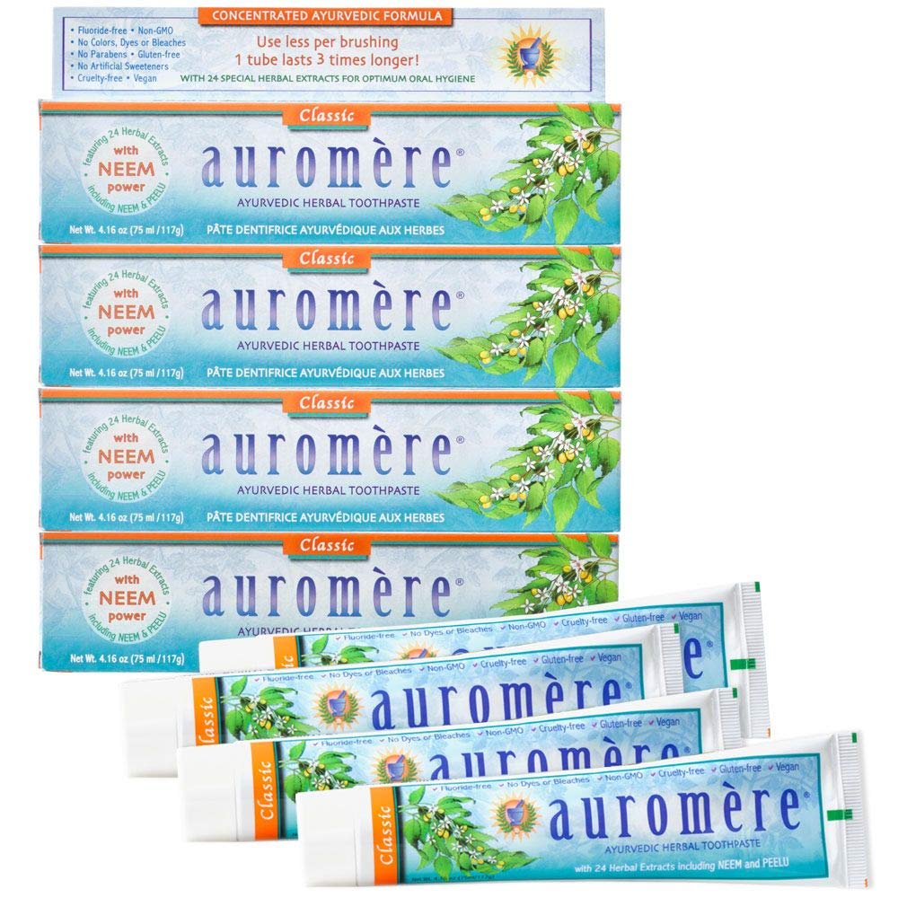Foto 2 pulgar | Pasta De Dientes Auromere Classic Licorice Vegan 125 Ml, Paquete De 4 - Venta Internacional.