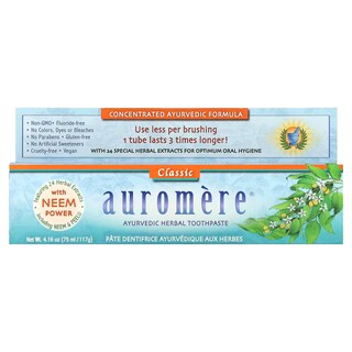 Foto 1 | Pasta De Dientes Auromere Classic Licorice Con Neem Y Peelu, Paquete De 6 - Venta Internacional.