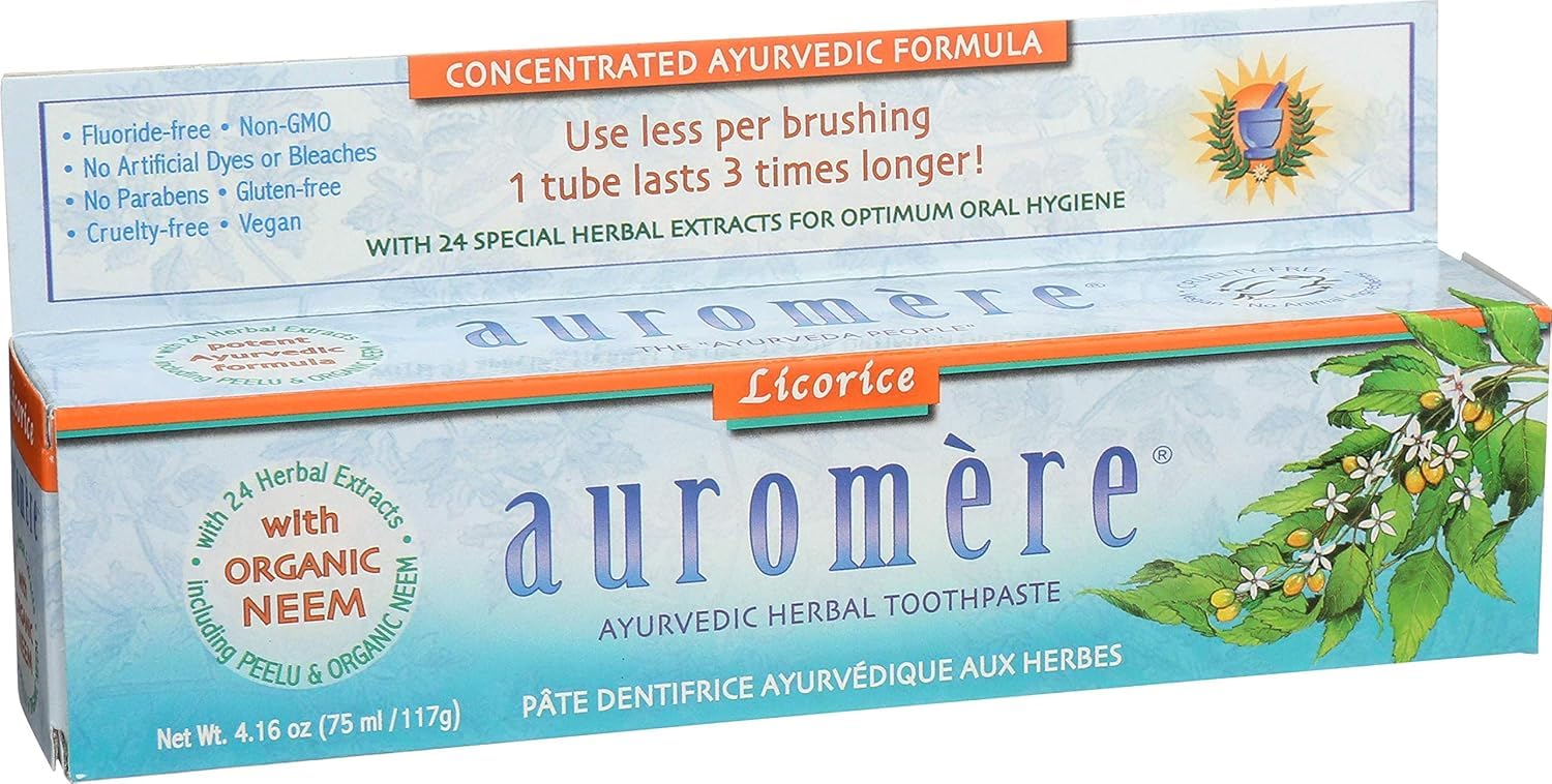 Foto 6 pulgar | Pasta De Dientes Auromere Classic Licorice Con Neem Y Peelu, Paquete De 6 - Venta Internacional.