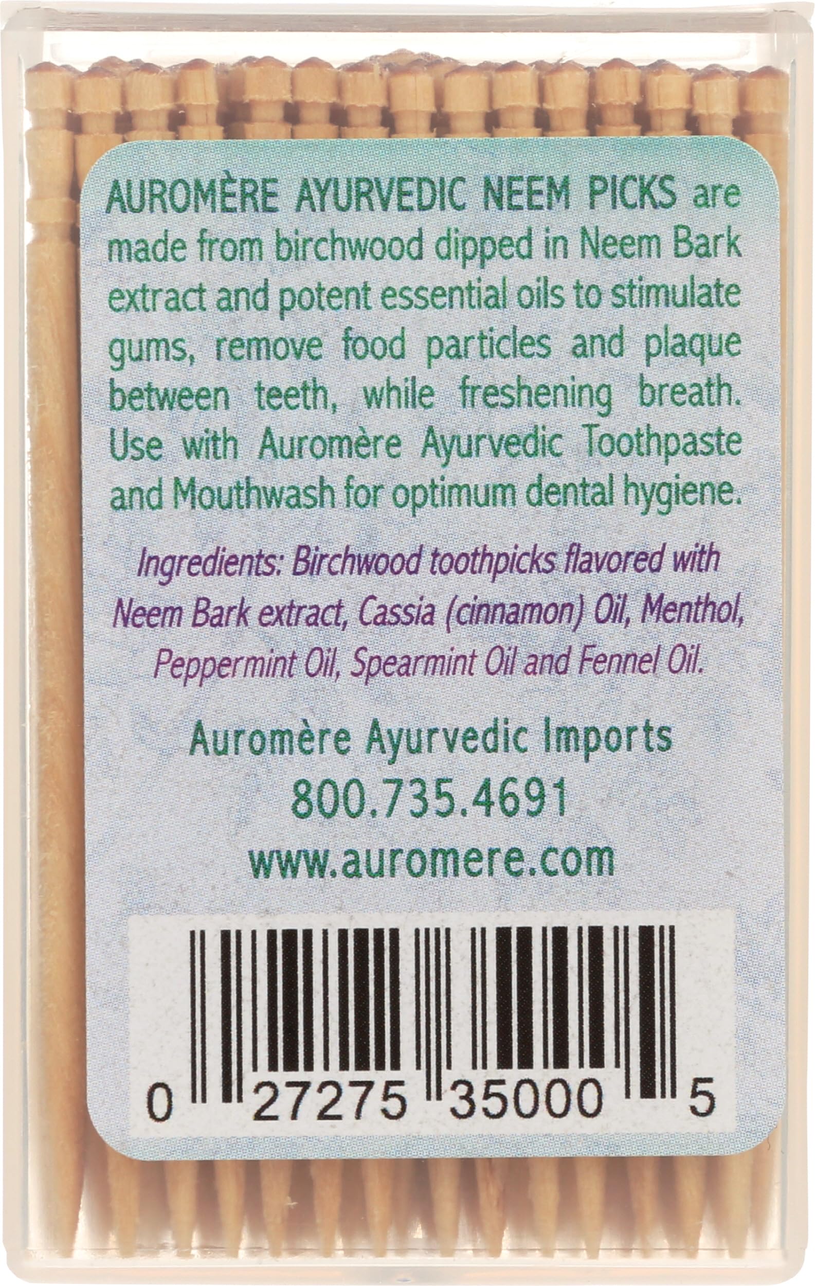 Foto 3 pulgar | Palillos Auromere Ayurvedic Neem 100 Ct - Venta Internacional.