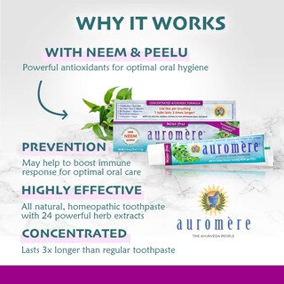 Foto 2 | Pasta De Dientes Auromere Ayurvedic Herbal Mint Free 125 Ml, 1 Paquete - Venta Internacional.