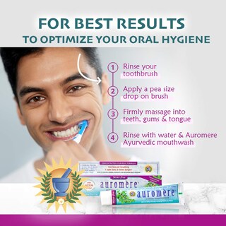 Foto 5 | Pasta De Dientes Auromere Ayurvedic Herbal Mint Free 125 Ml, 1 Paquete - Venta Internacional.