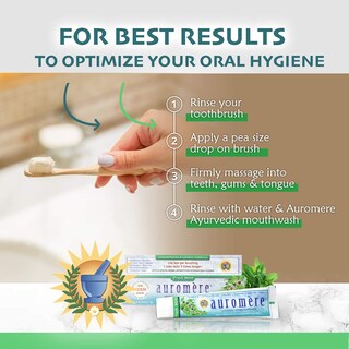 Foto 4 | Pasta de Dientes Auromere Ayurvedic Herbal Fresh Mint 117 g- Venta Internacional