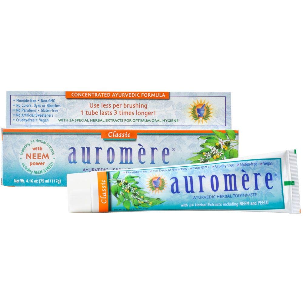 Pasta De Dientes Auromere Ayurvedic Herbal Classic Licorice 75 ml - Venta Internacional